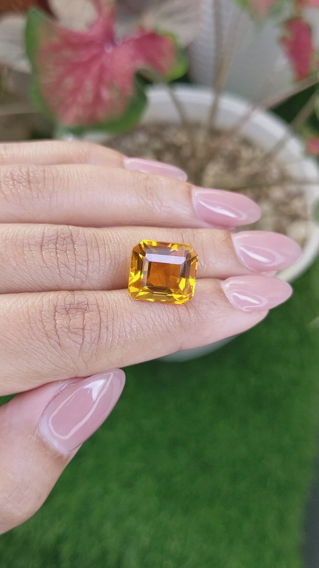 10.31 Ct. Yellowish Orange Citrine from Brazil Size Video