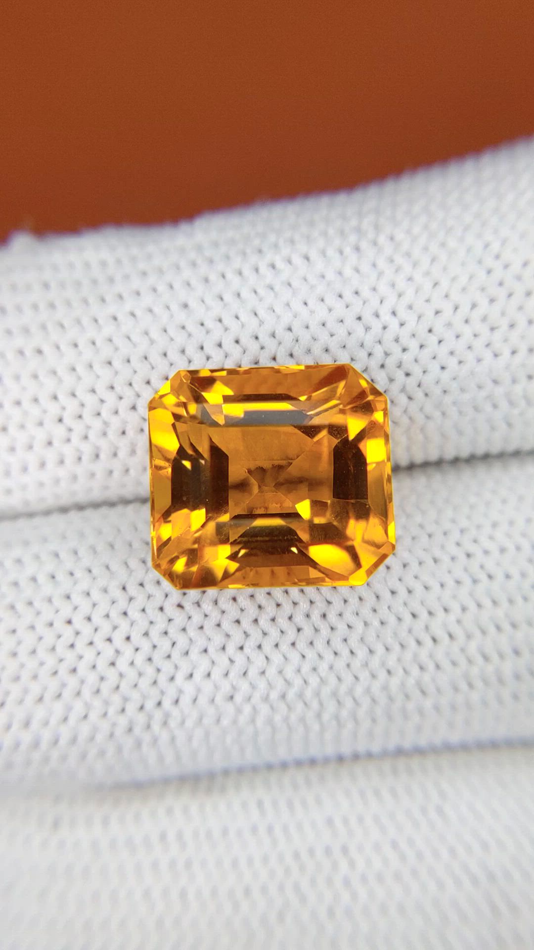 10.31 Ct. Yellowish Orange Citrine from Brazil Size Video