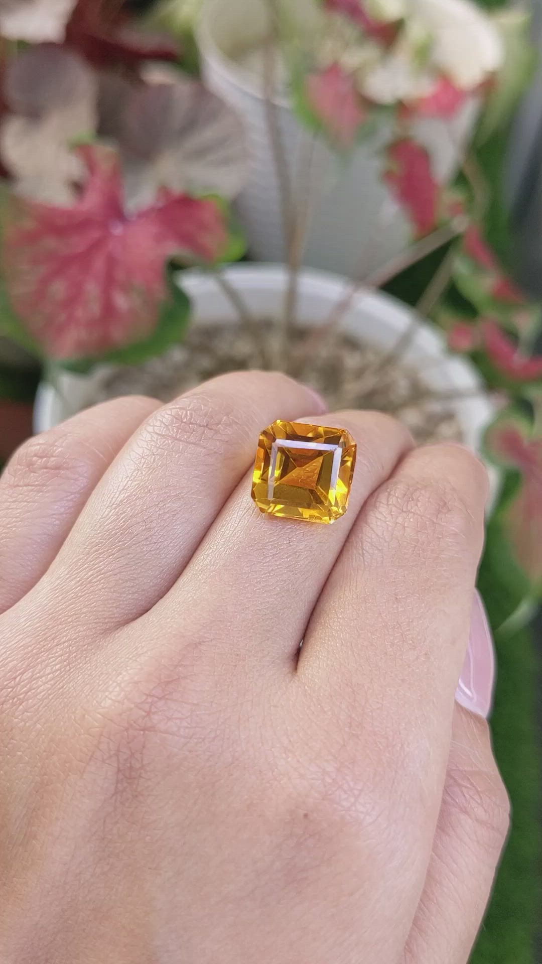9.76 Ct. Orange Citrine from Brazil Size Video