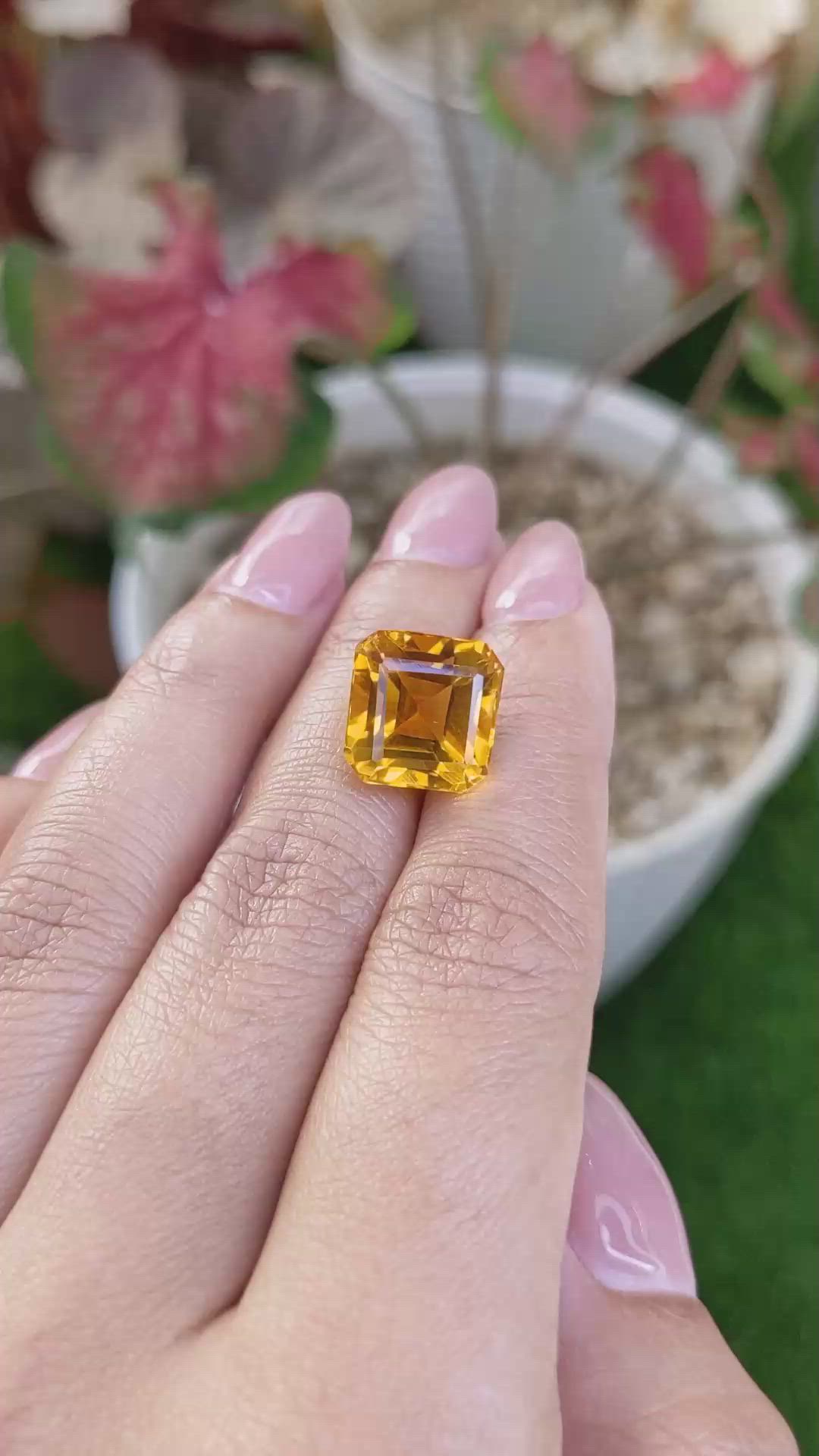 9.76 Ct. Orange Citrine from Brazil Size Video
