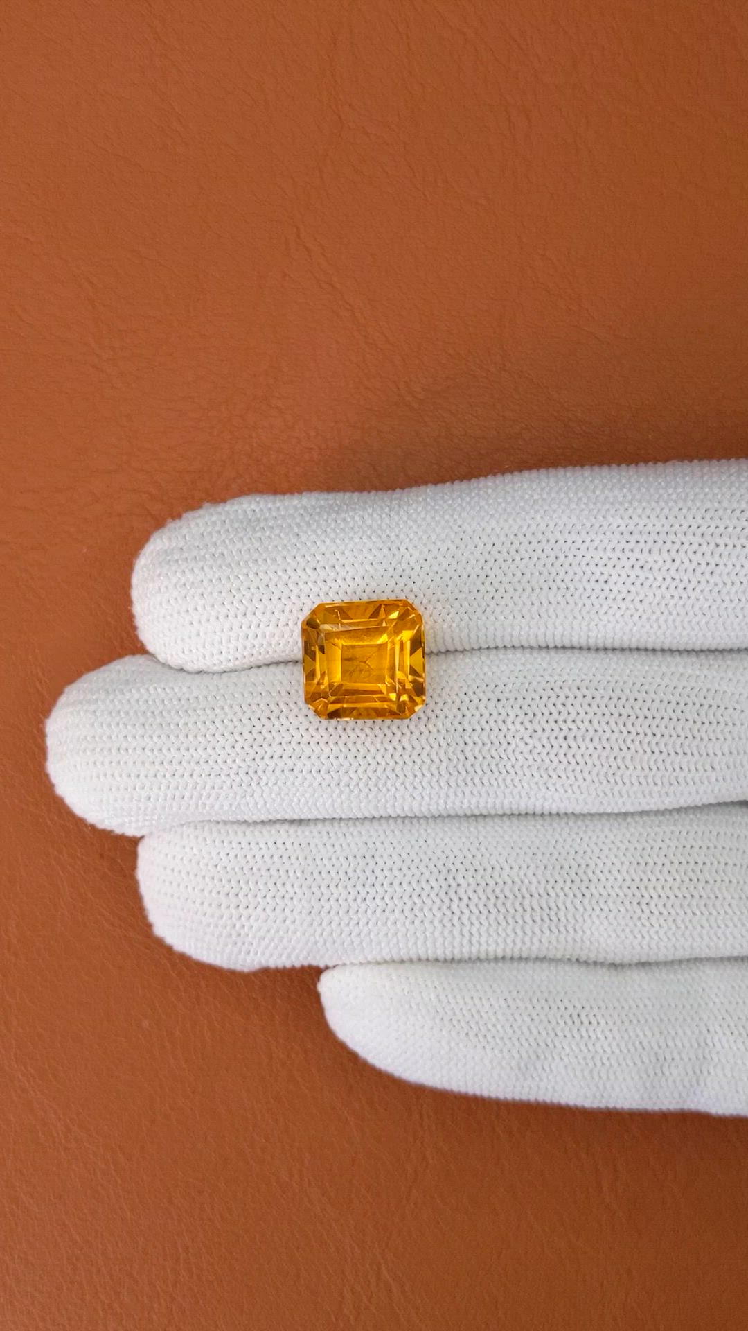 9.76 Ct. Orange Citrine from Brazil Size Video
