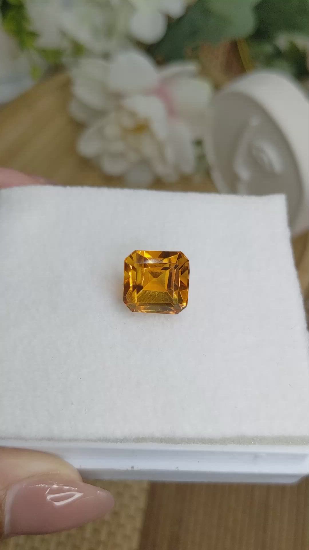 9.76 Ct. Orange Citrine from Brazil Size Video
