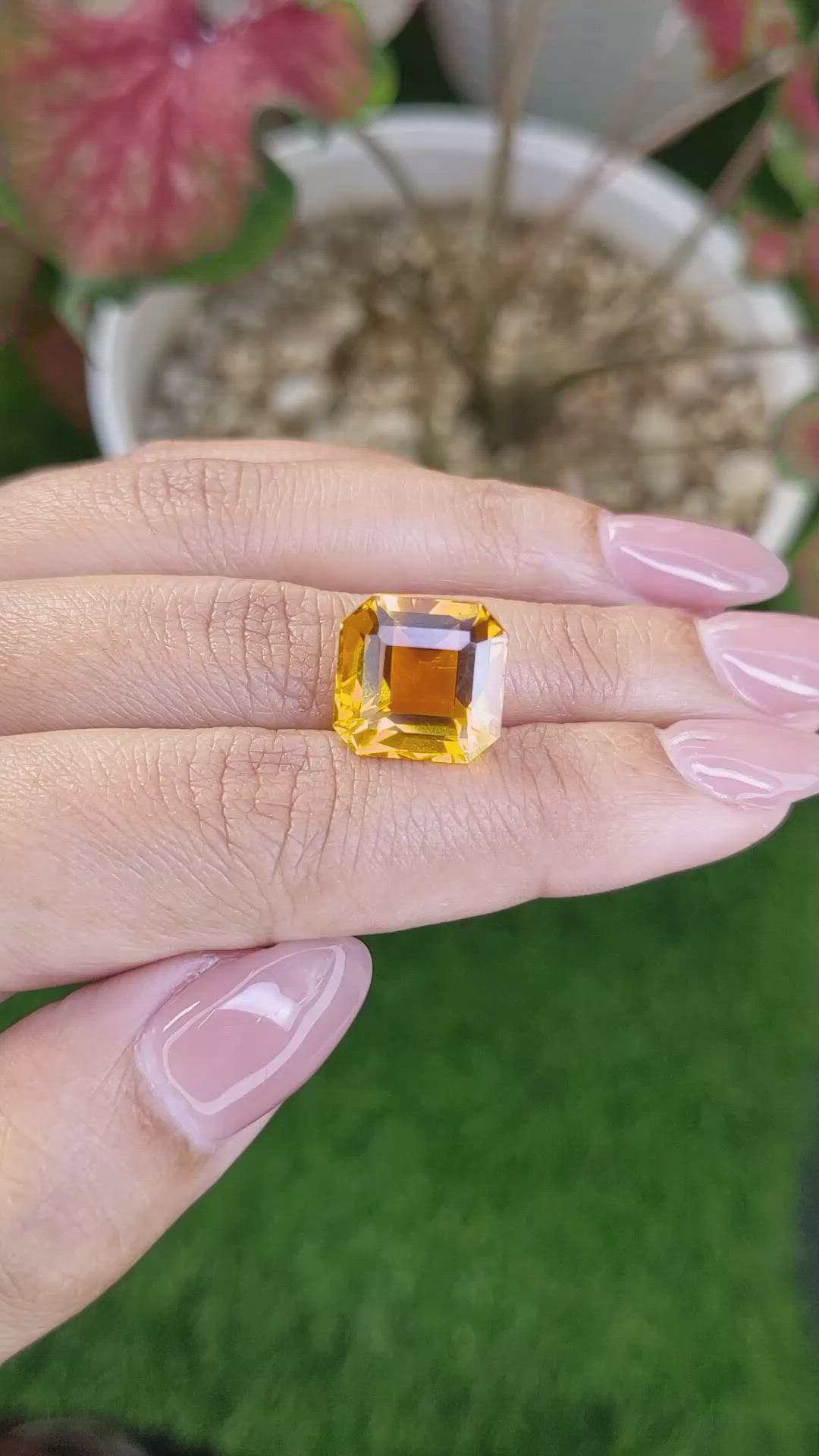 10.21 Ct. Yellowish Orange Citrine from Brazil Size Video