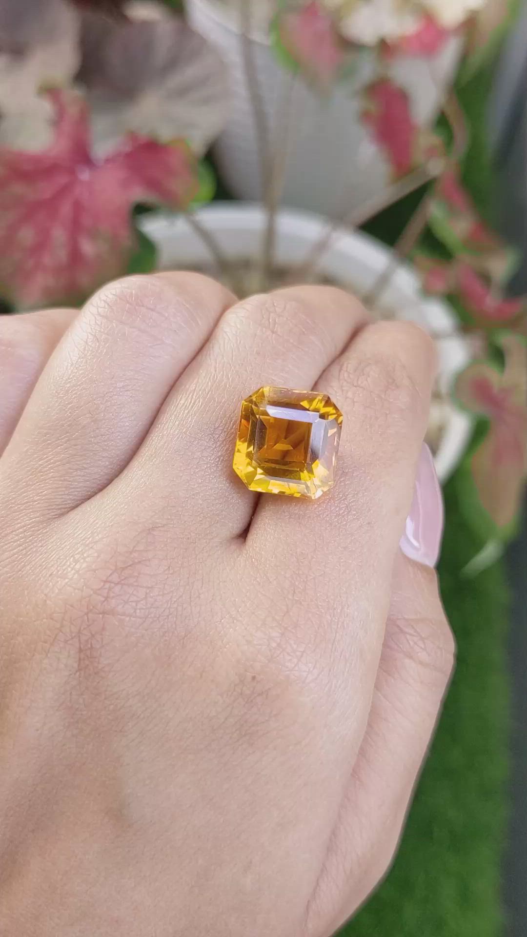 10.21 Ct. Yellowish Orange Citrine from Brazil Size Video