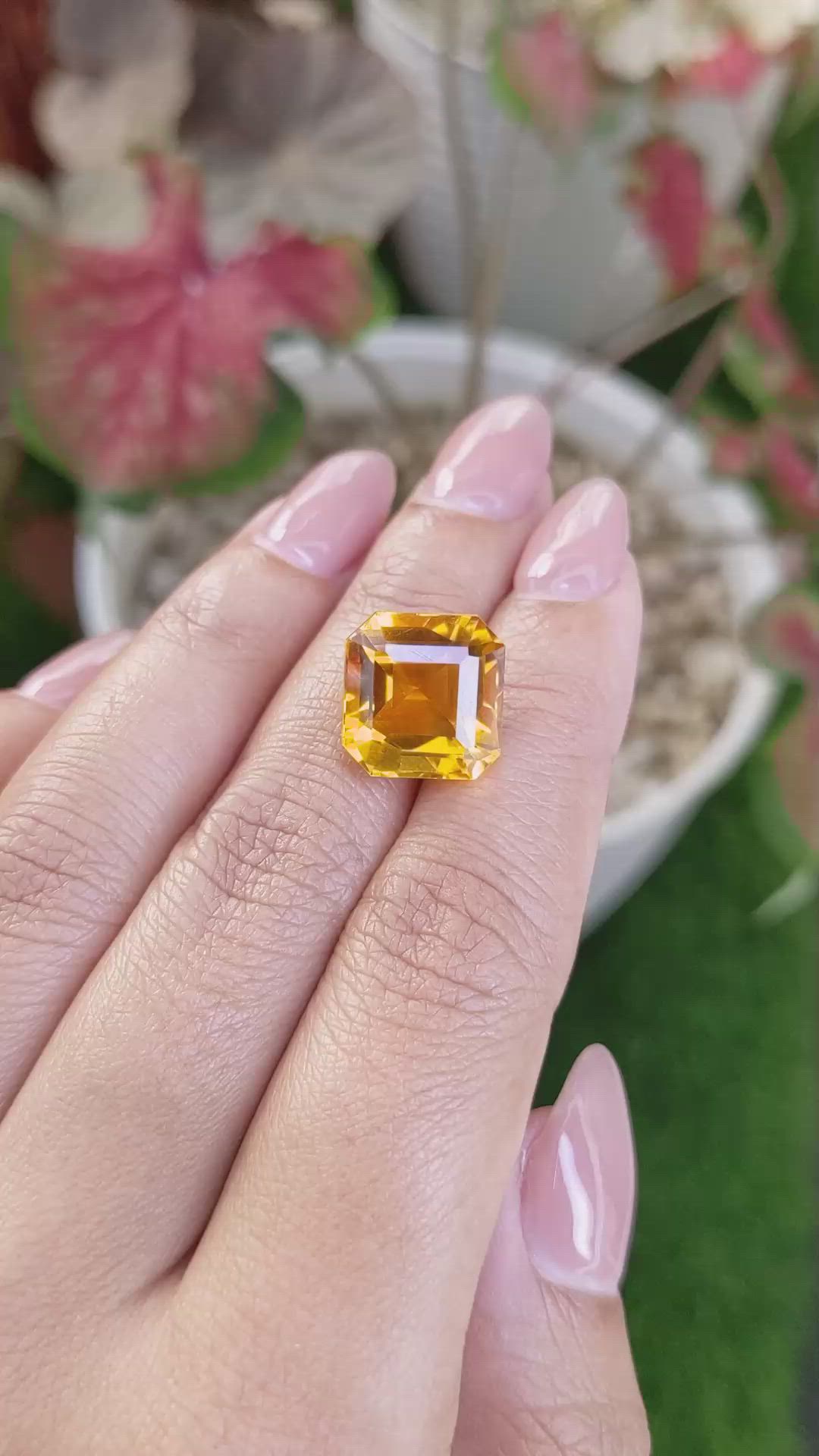 10.21 Ct. Yellowish Orange Citrine from Brazil Size Video