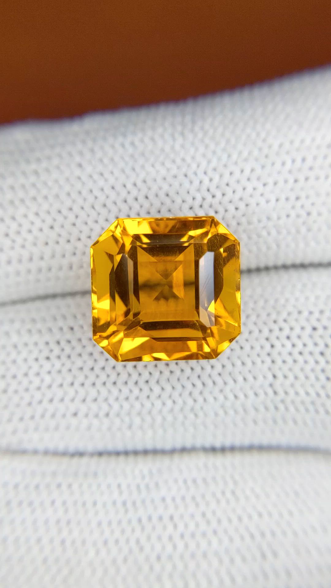 10.21 Ct. Yellowish Orange Citrine from Brazil Size Video