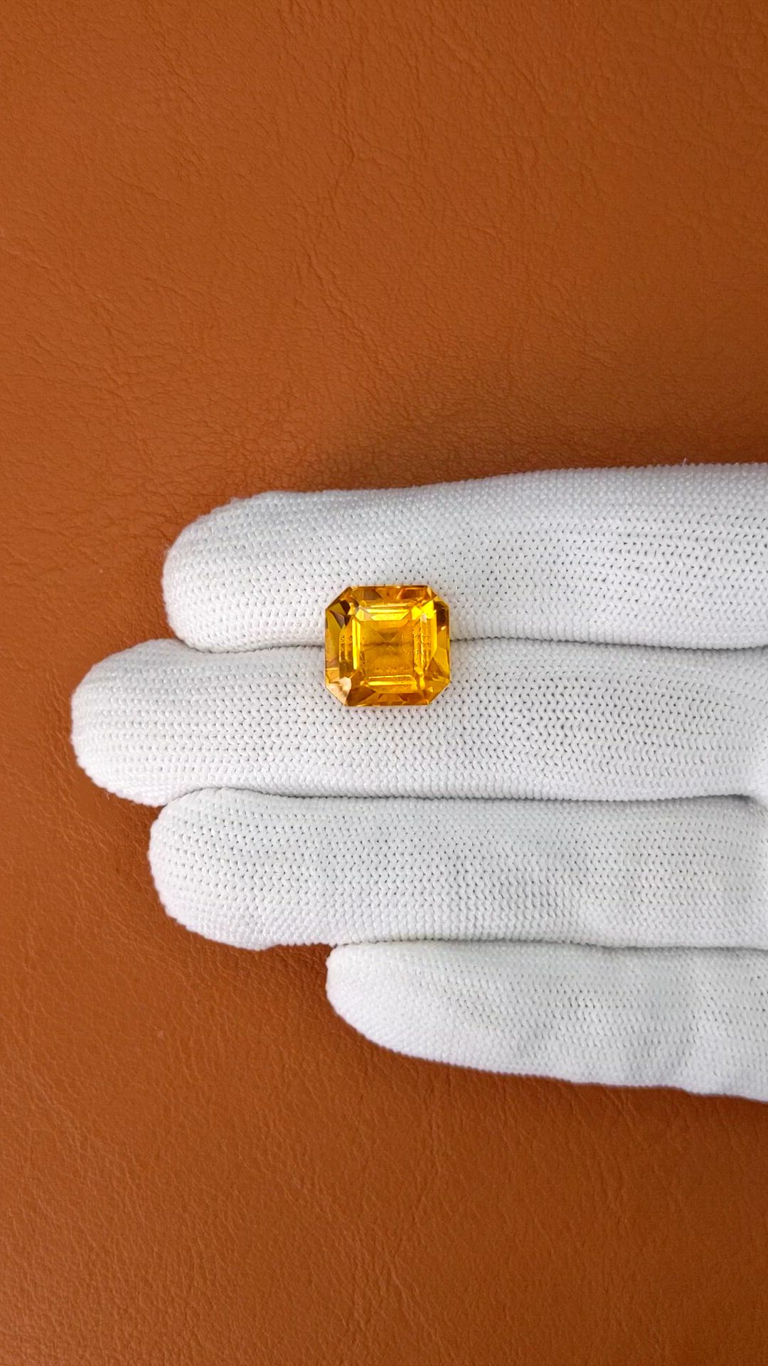 10.21 Ct. Yellowish Orange Citrine from Brazil Size Video