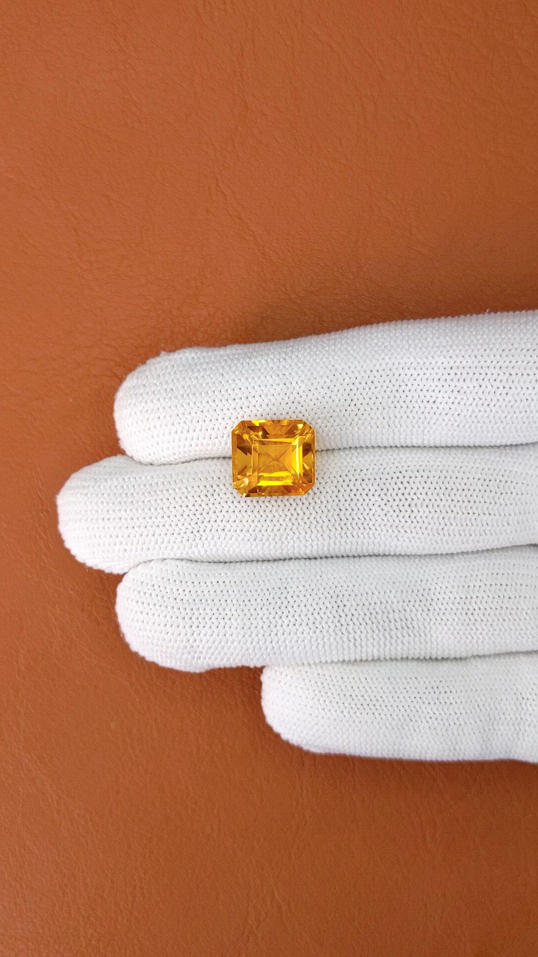 8.33 Ct. Yellowish Orange Citrine from Brazil Size Video