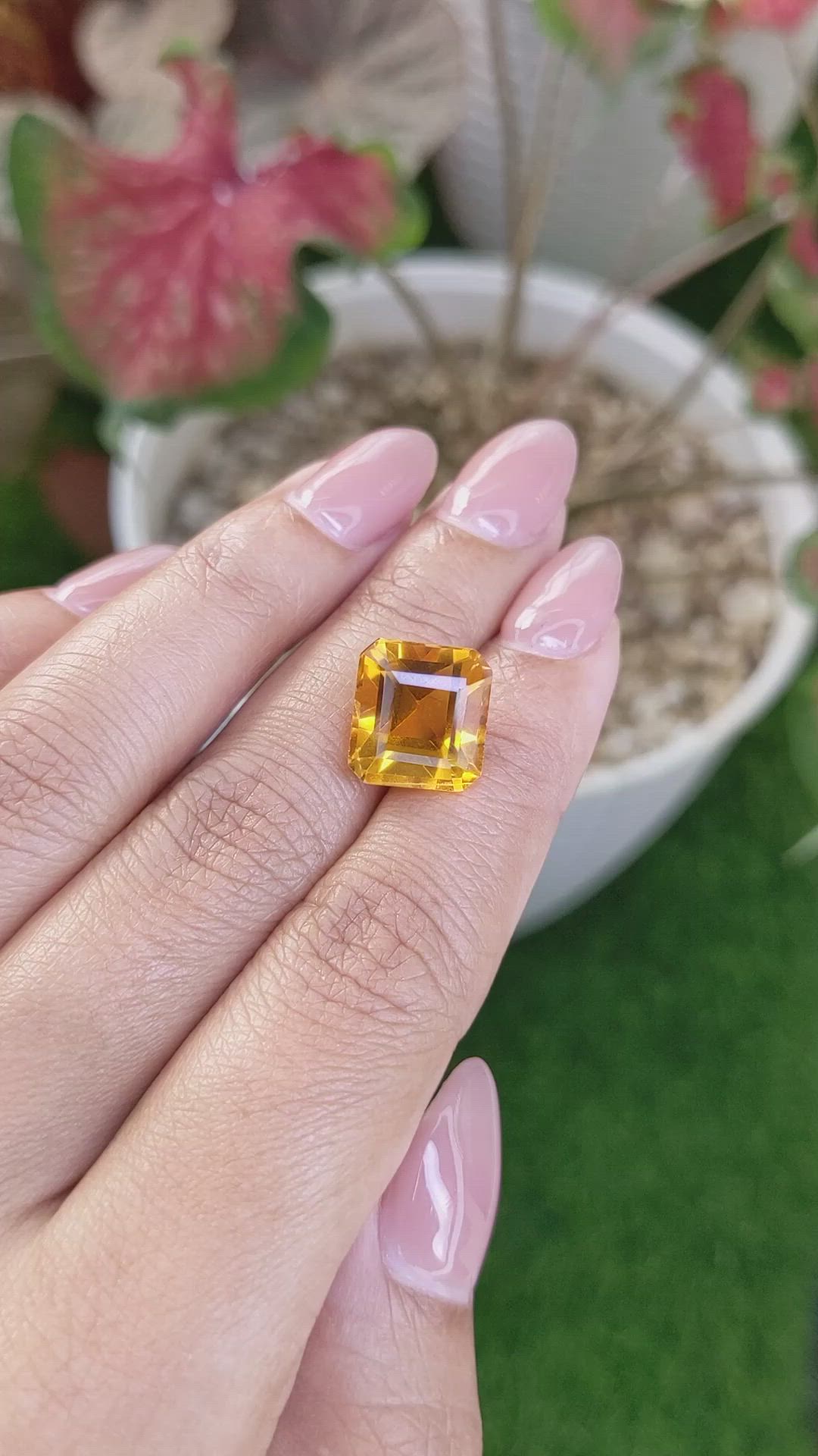 8.33 Ct. Yellowish Orange Citrine from Brazil Size Video
