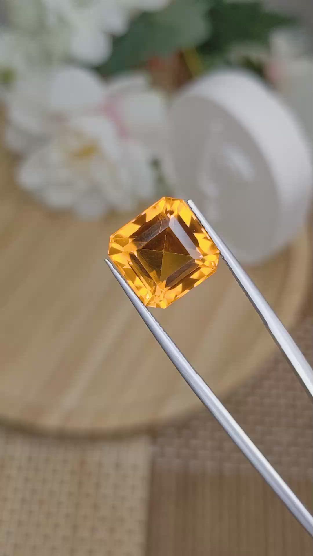 10.15 Ct. Orange Citrine from Brazil Size Video