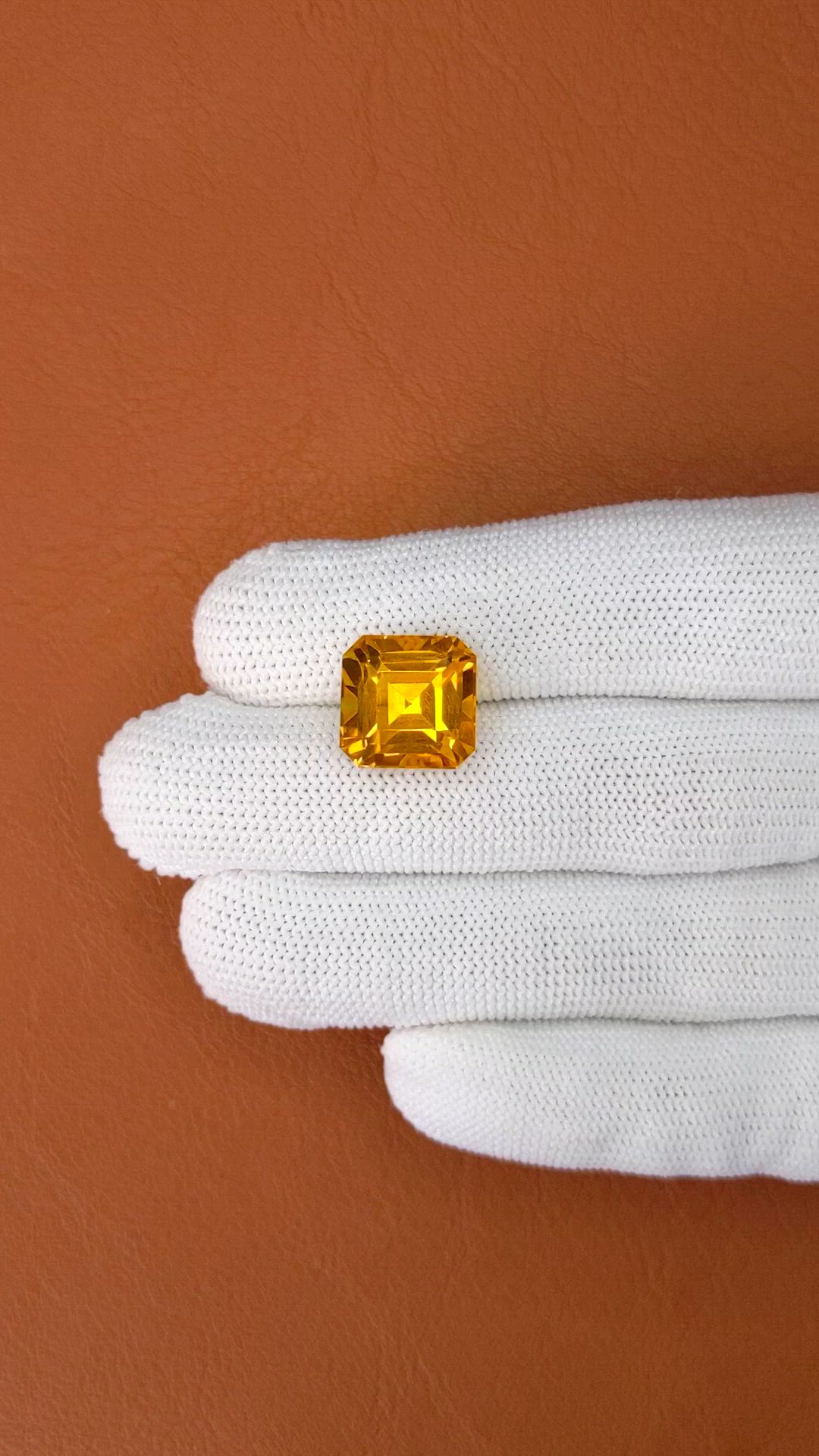 10.15 Ct. Orange Citrine from Brazil Size Video