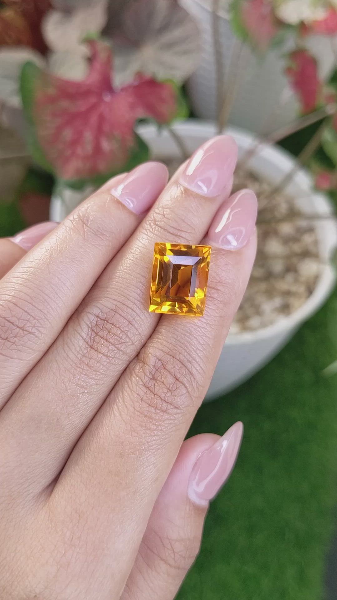 11.21 Ct. Orange Citrine from Brazil Size Video