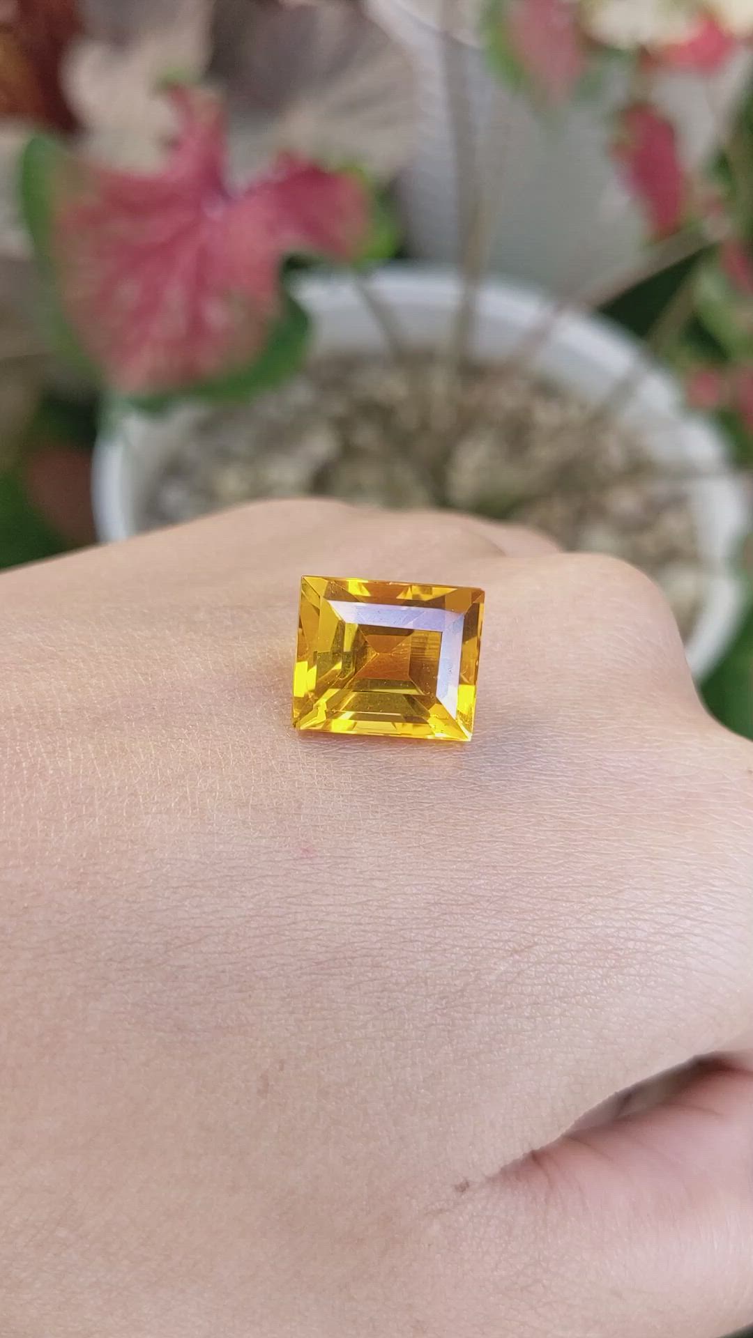 10.89 Ct. Yellowish Orange Citrine from Brazil Size Video