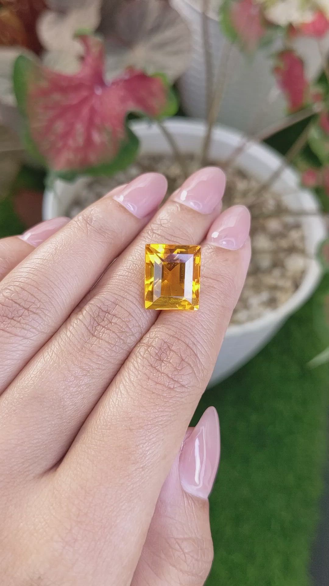 10.89 Ct. Yellowish Orange Citrine from Brazil Size Video