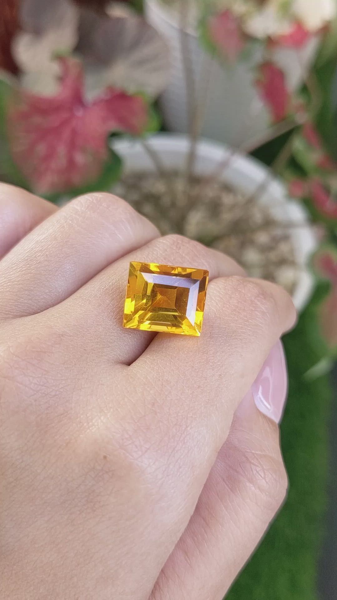 10.89 Ct. Yellowish Orange Citrine from Brazil Size Video