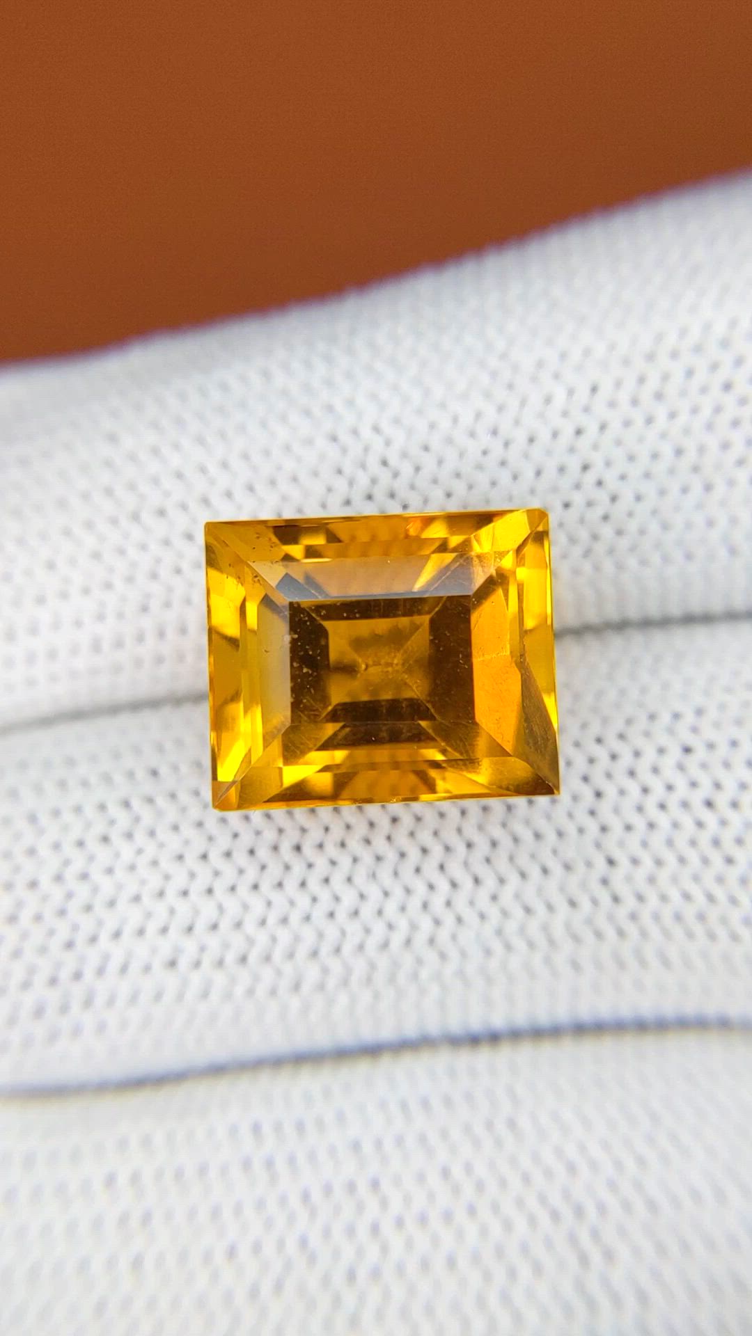 10.89 Ct. Yellowish Orange Citrine from Brazil Size Video