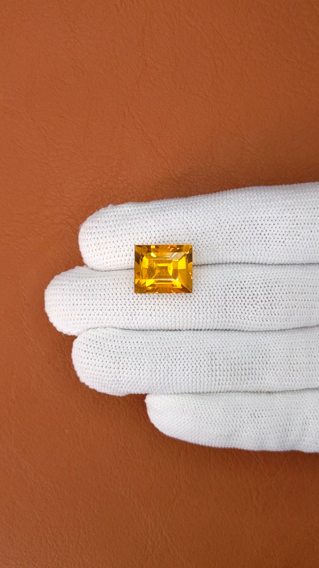 10.89 Ct. Yellowish Orange Citrine from Brazil Size Video