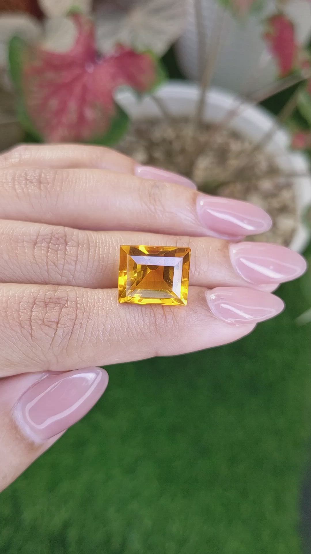 10.89 Ct. Yellowish Orange Citrine from Brazil Size Video