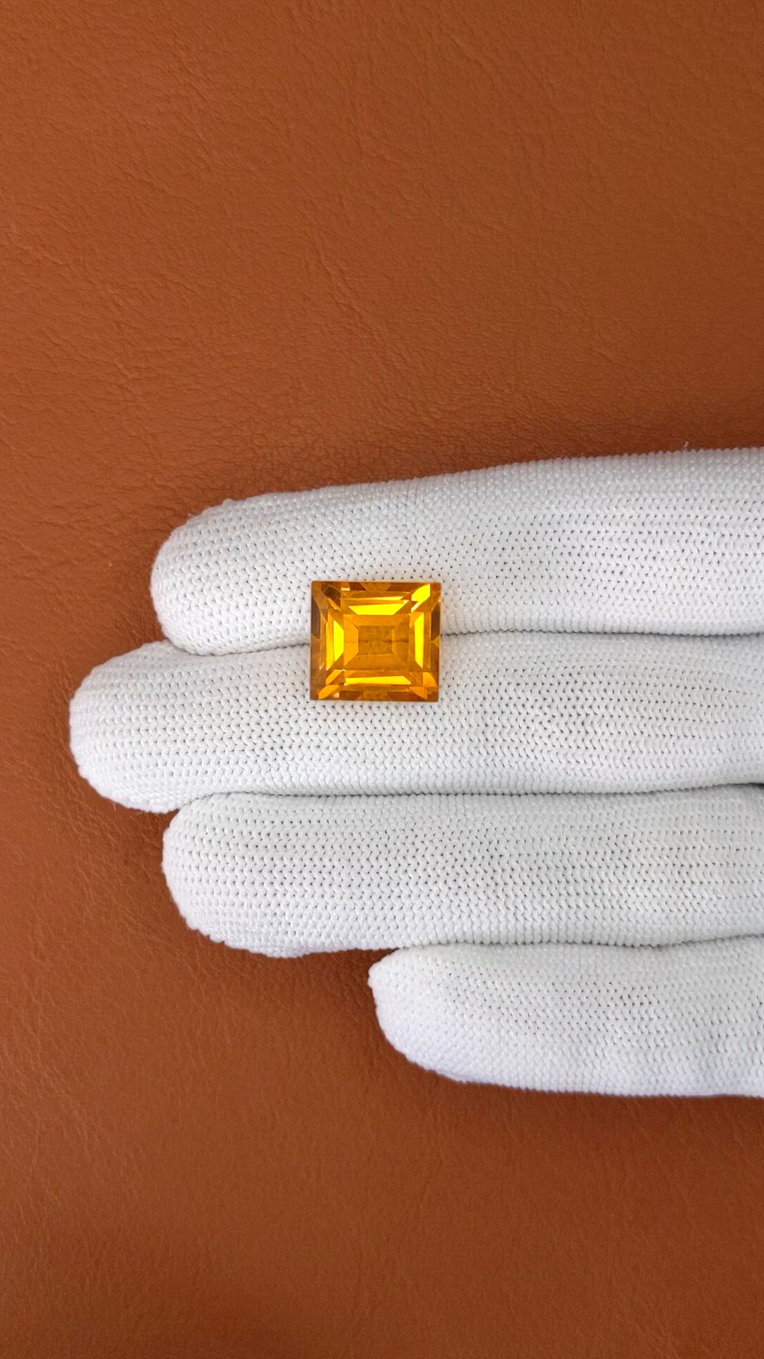 12.88 Ct. Yellowish Orange Citrine from Brazil Size Video