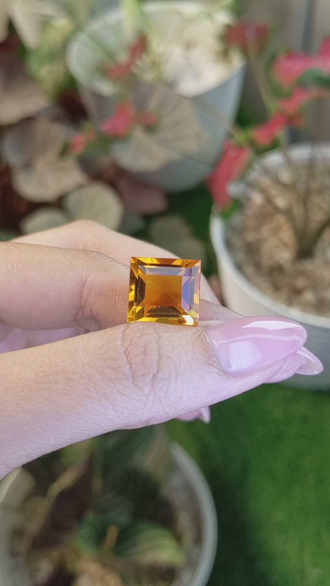 12.88 Ct. Yellowish Orange Citrine from Brazil Size Video