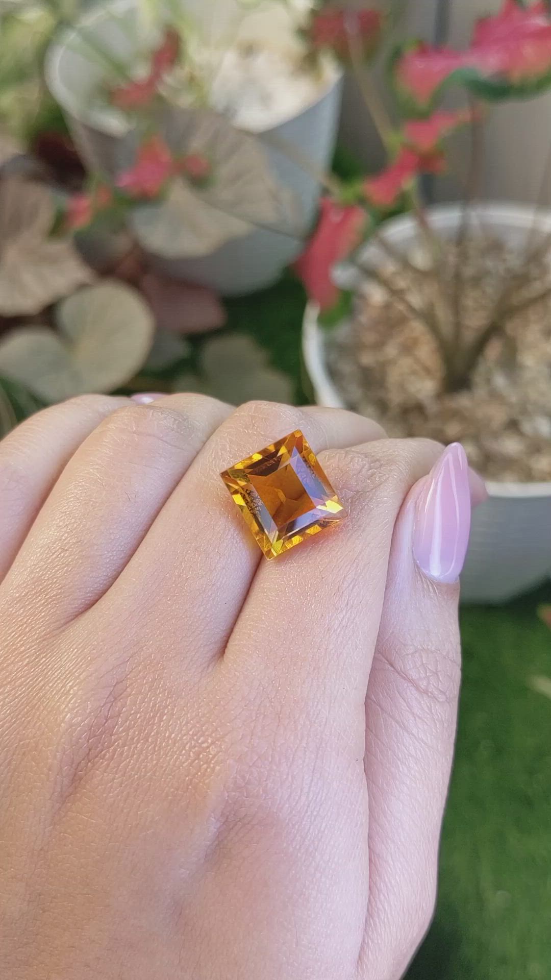 12.88 Ct. Yellowish Orange Citrine from Brazil Size Video