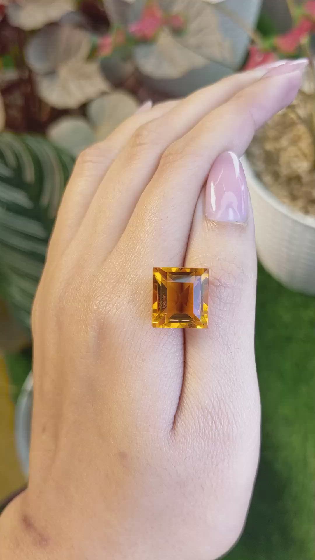12.88 Ct. Yellowish Orange Citrine from Brazil Size Video