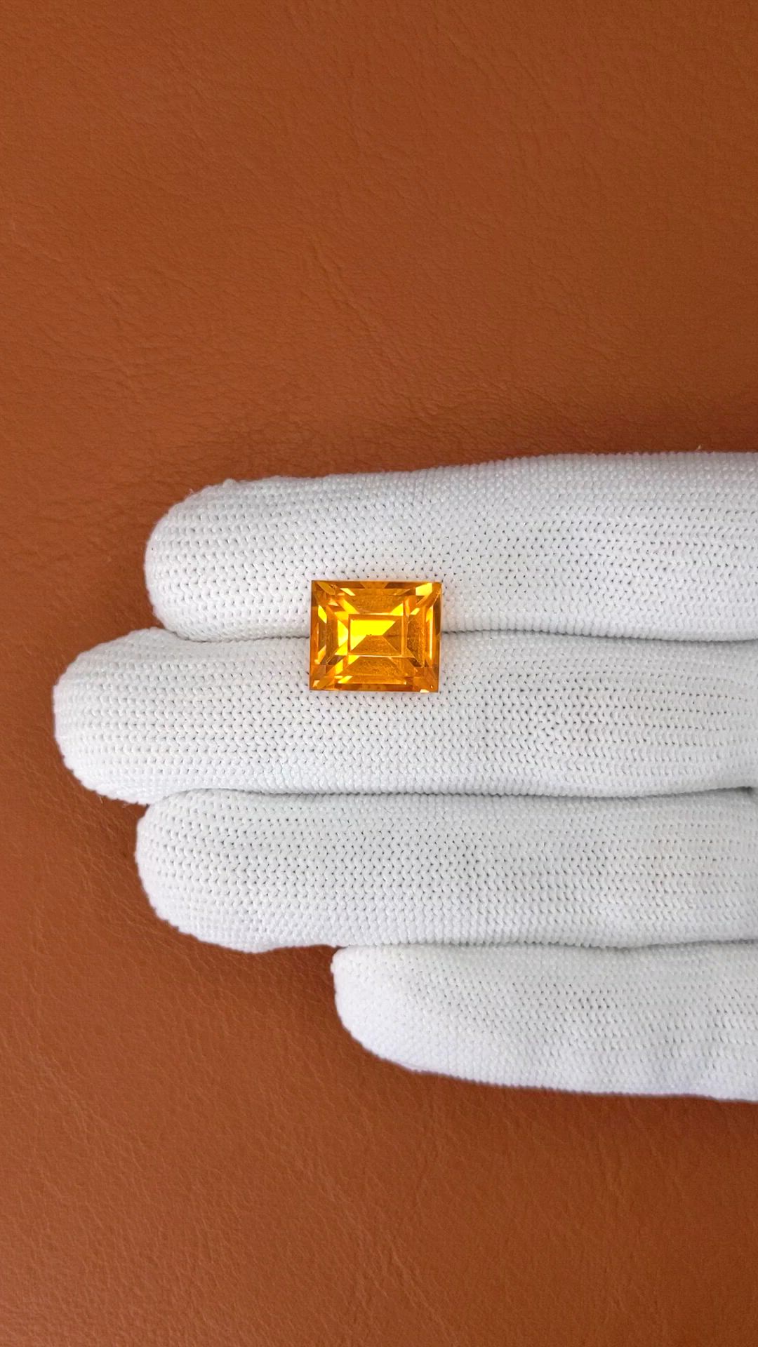 9.94 Ct. Orange Citrine from Brazil Size Video