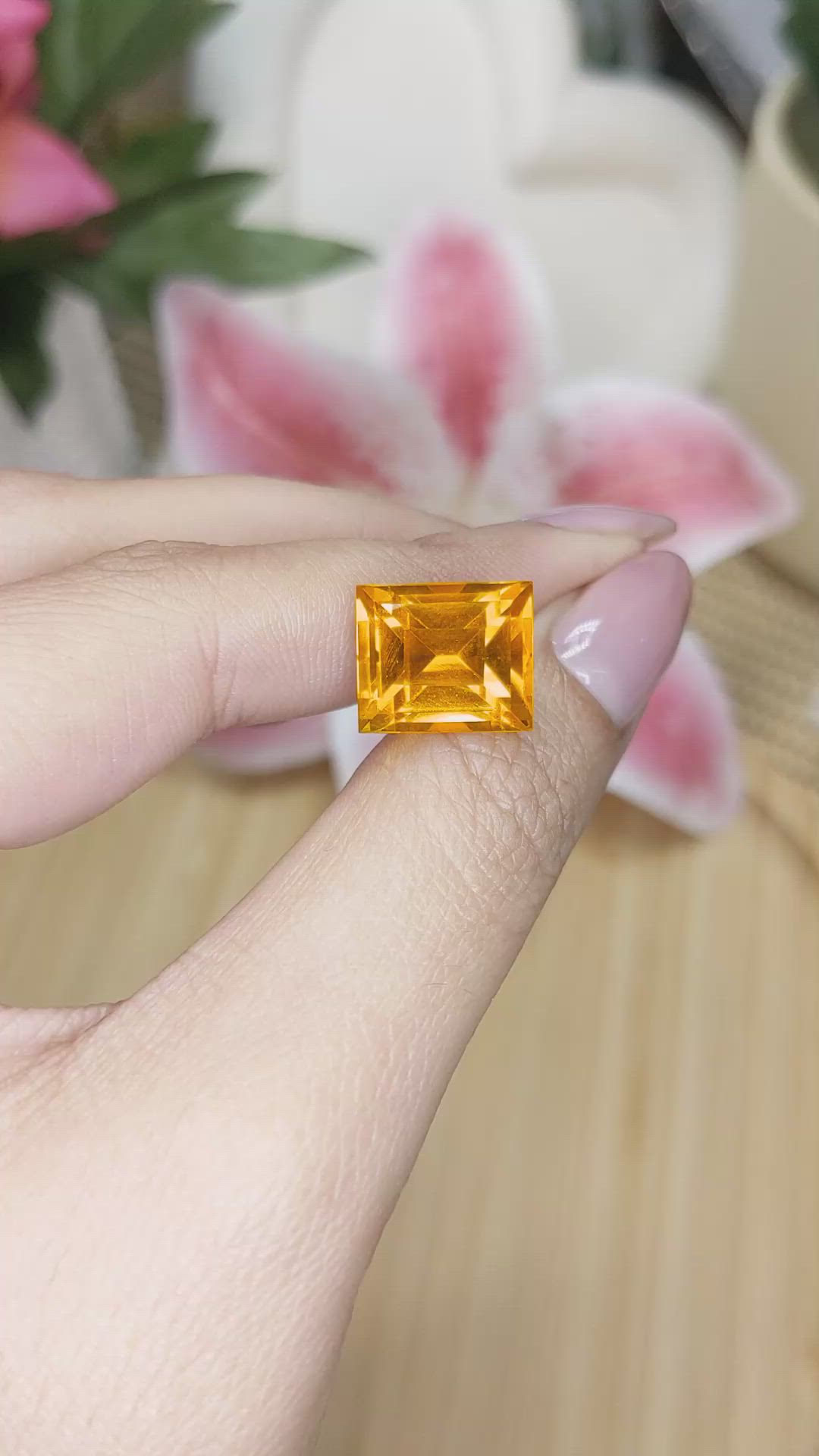 9.94 Ct. Orange Citrine from Brazil Size Video