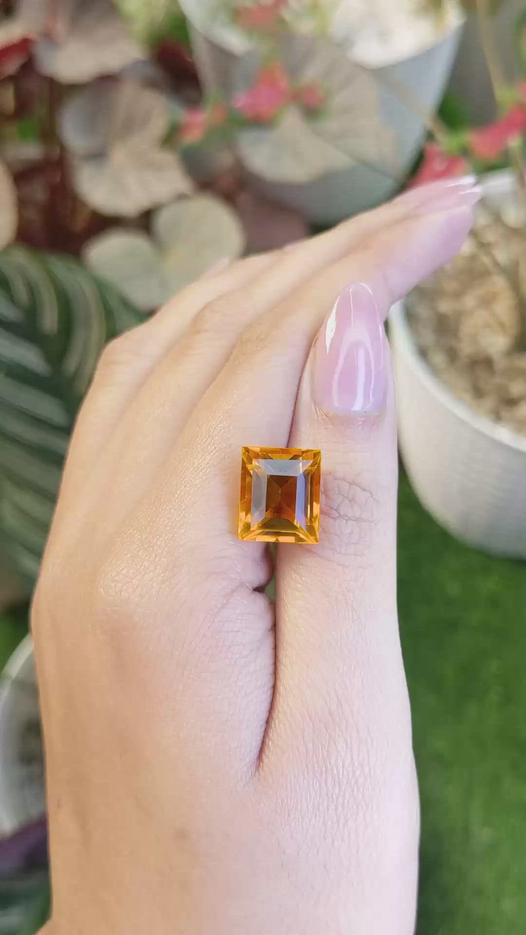 9.94 Ct. Orange Citrine from Brazil Size Video