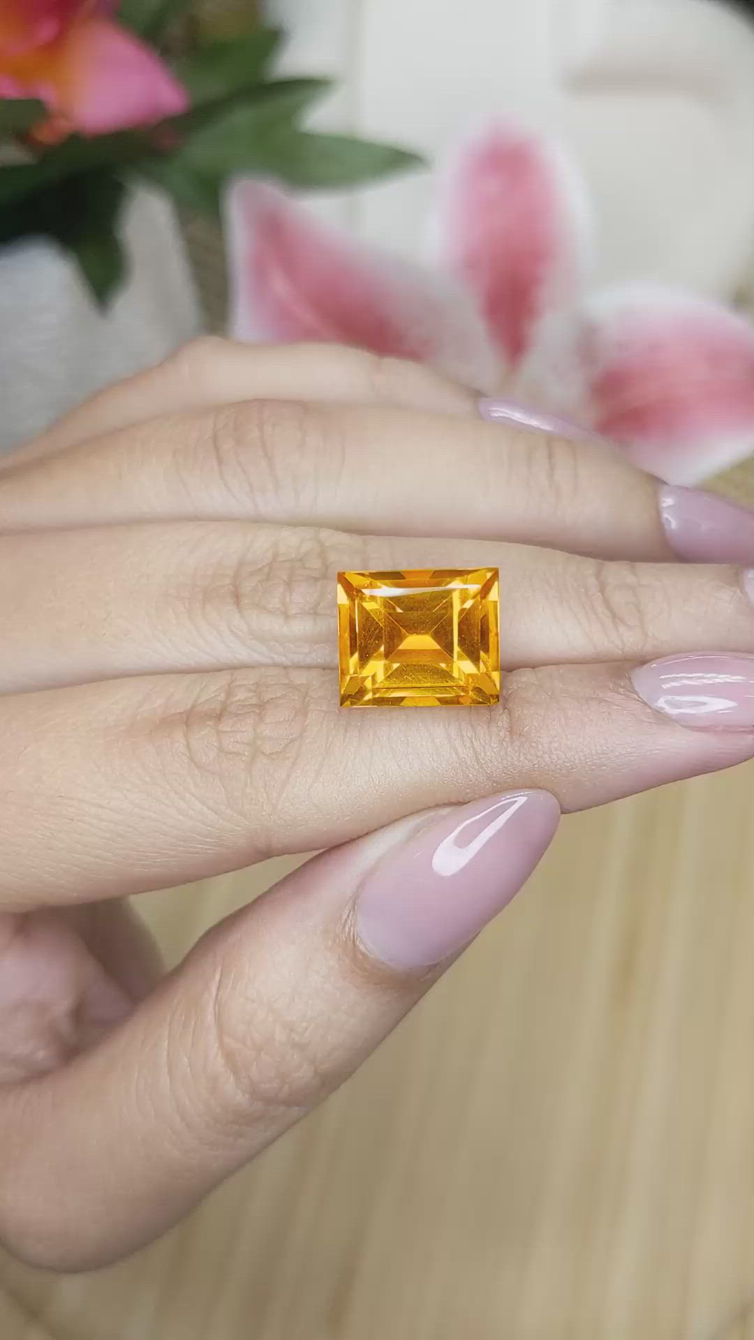 9.94 Ct. Orange Citrine from Brazil Size Video