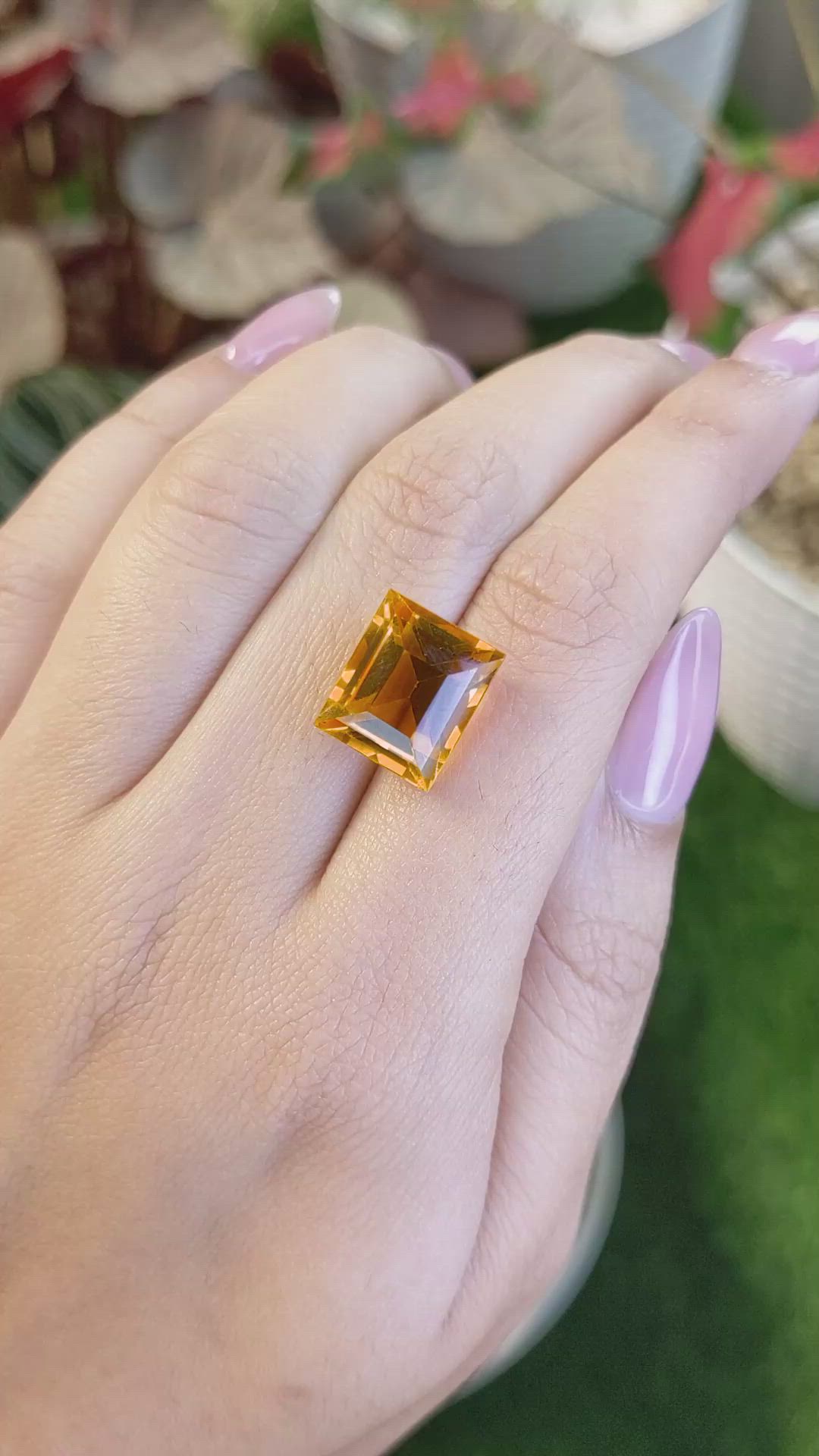 9.94 Ct. Orange Citrine from Brazil Size Video