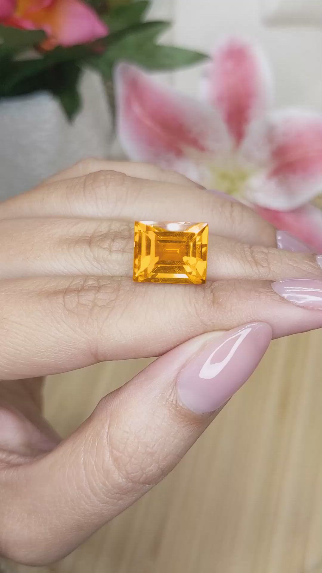 10.26 Ct. Orange Citrine from Brazil Size Video