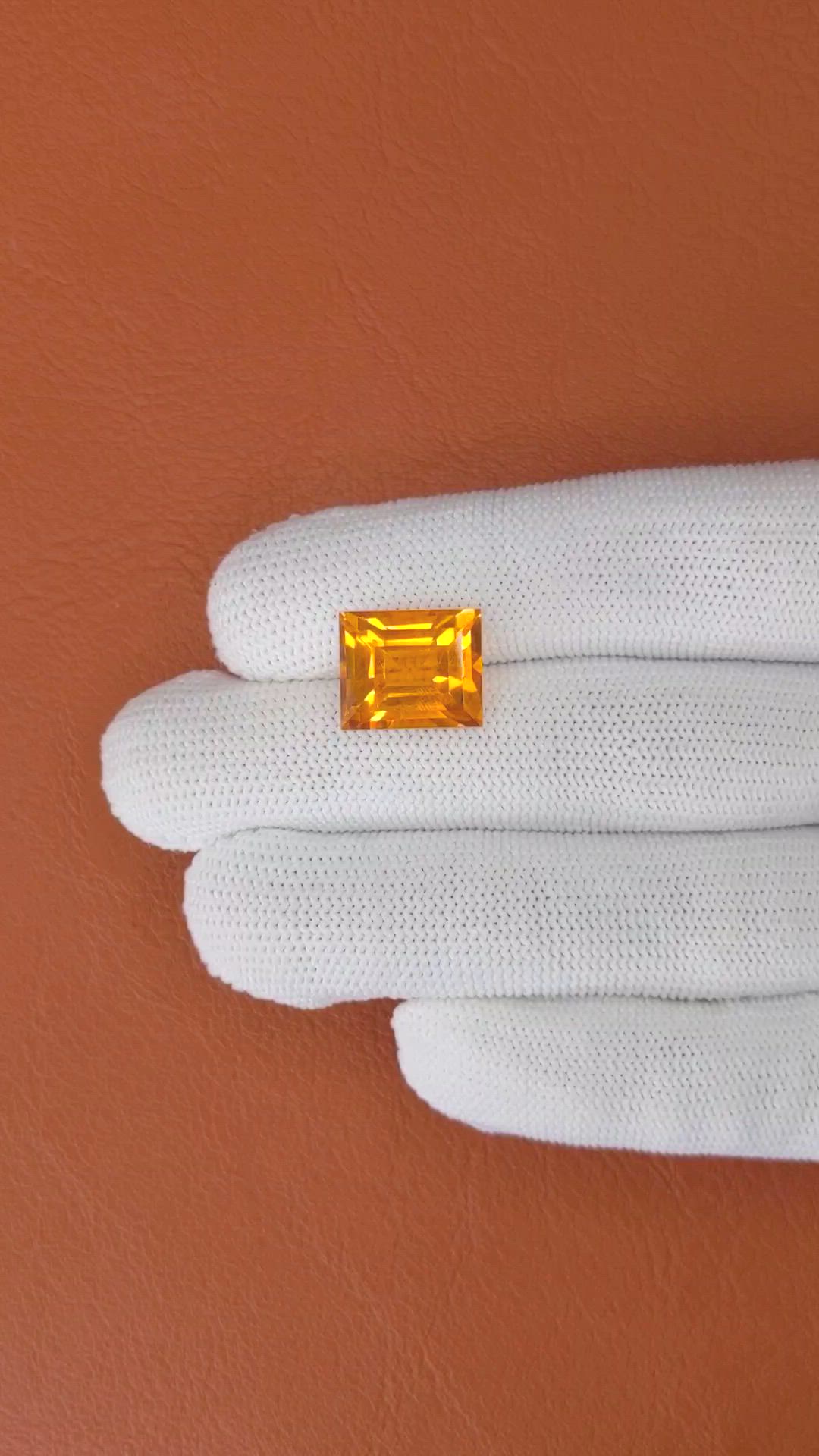 10.26 Ct. Orange Citrine from Brazil Size Video