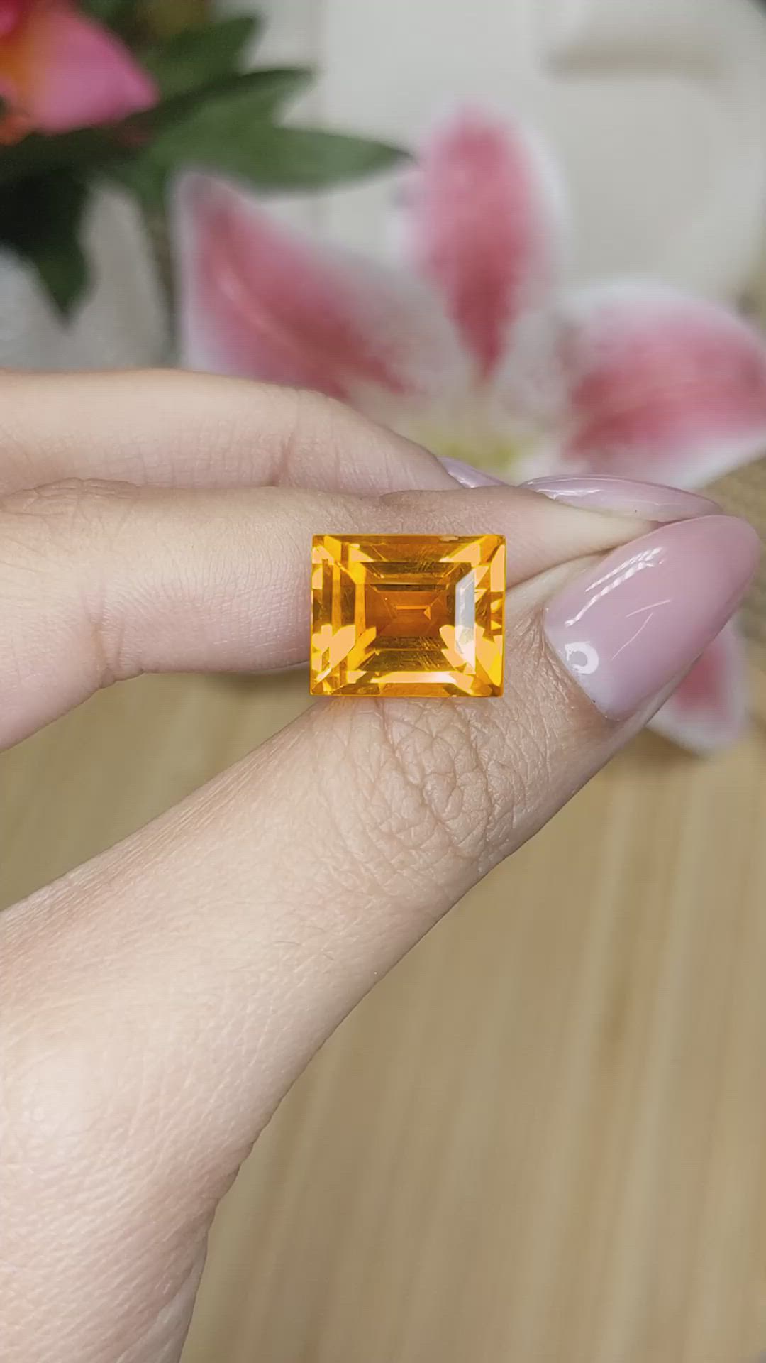 10.26 Ct. Orange Citrine from Brazil Size Video