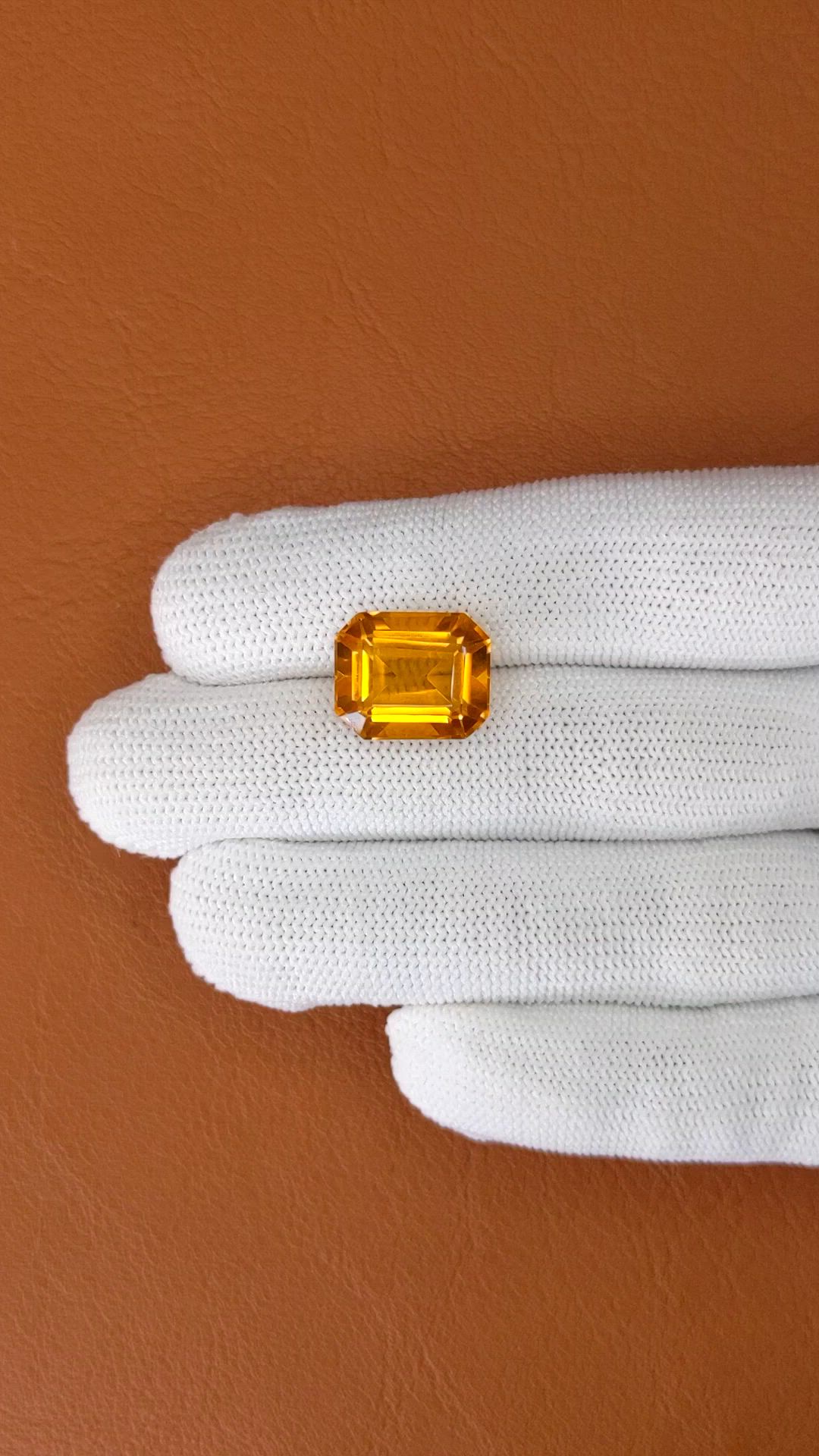 11.67 Ct. Orange Citrine from Brazil Size Video