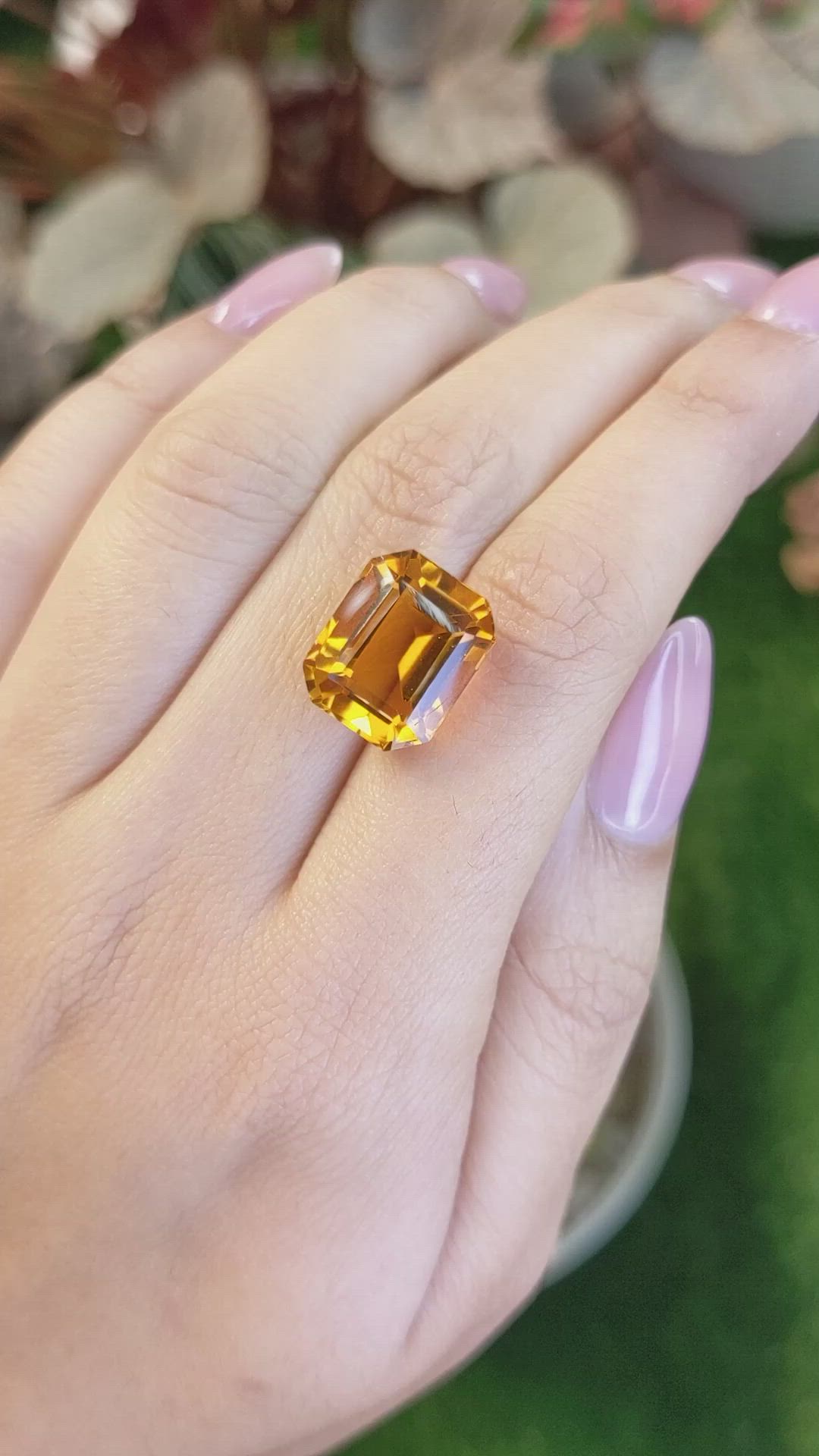 11.67 Ct. Orange Citrine from Brazil Size Video
