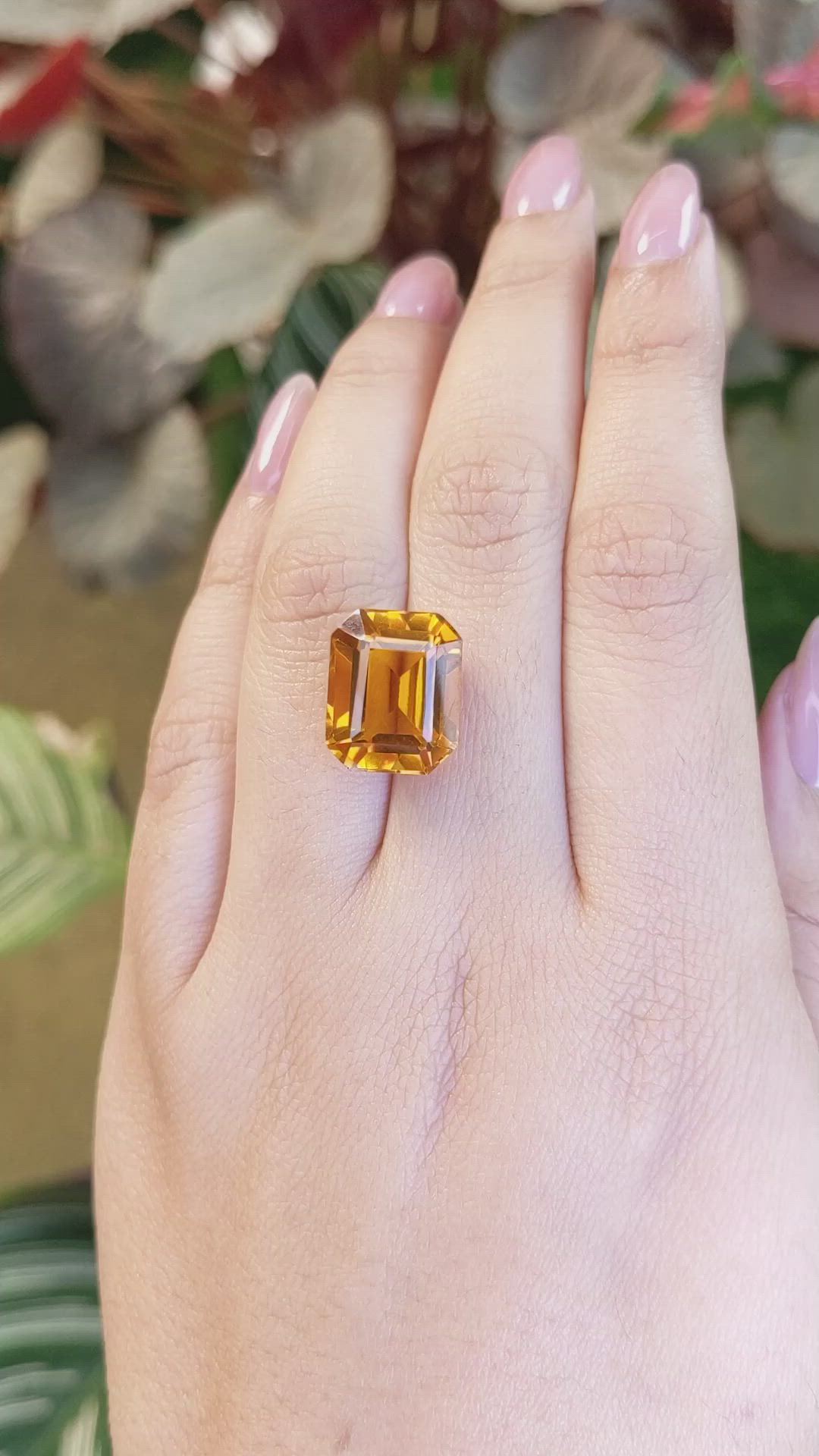 11.67 Ct. Orange Citrine from Brazil Size Video