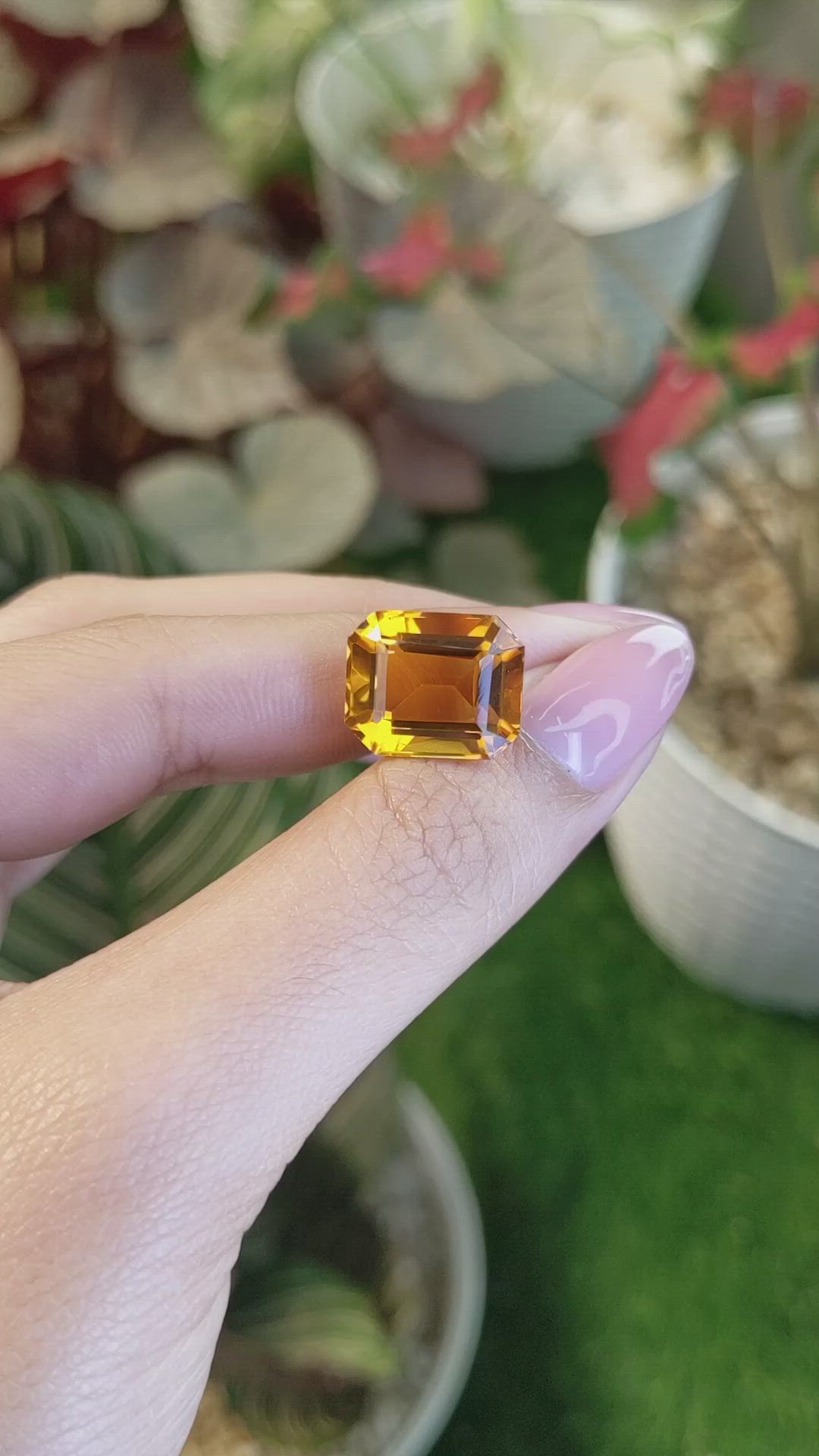 11.67 Ct. Orange Citrine from Brazil Size Video