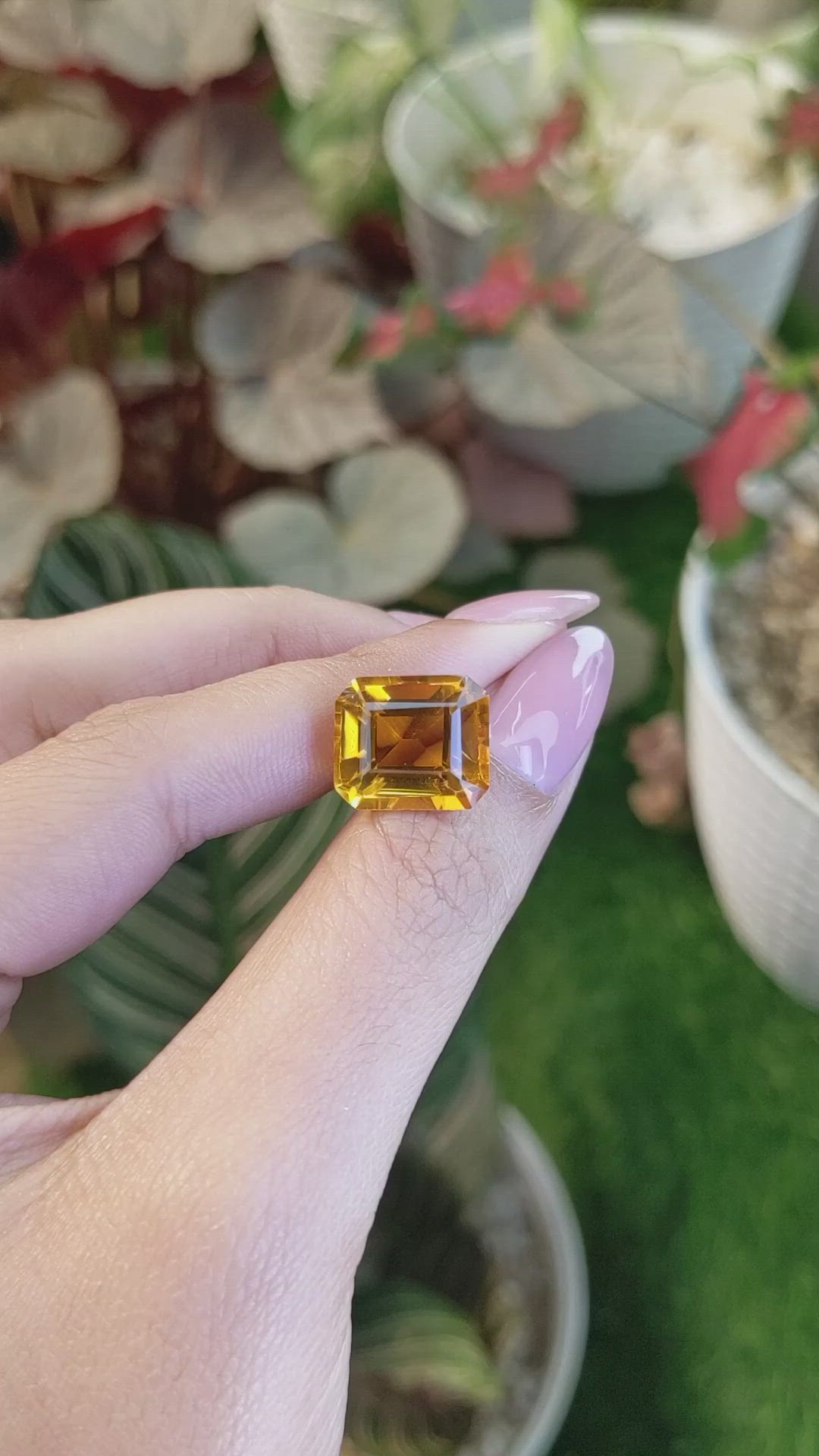 9.56 Ct. Yellowish Orange Citrine from Brazil Size Video