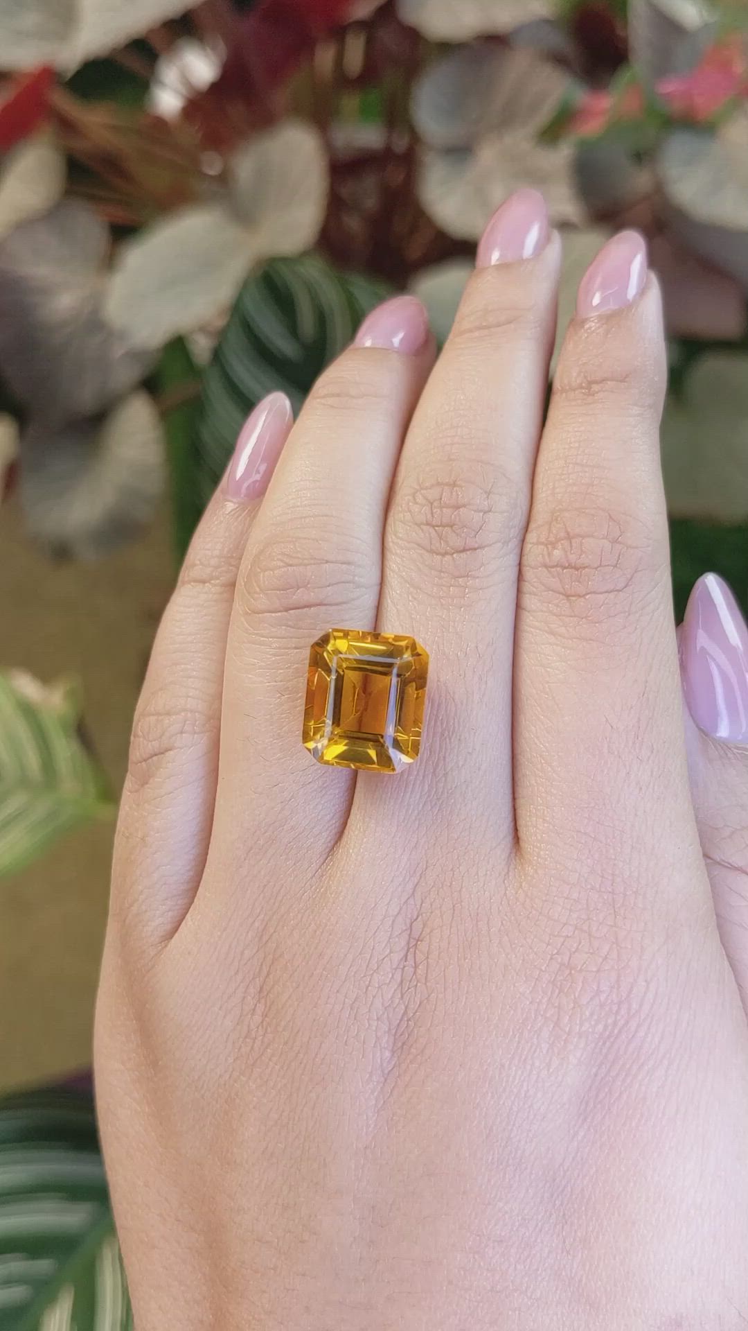 9.56 Ct. Yellowish Orange Citrine from Brazil Size Video