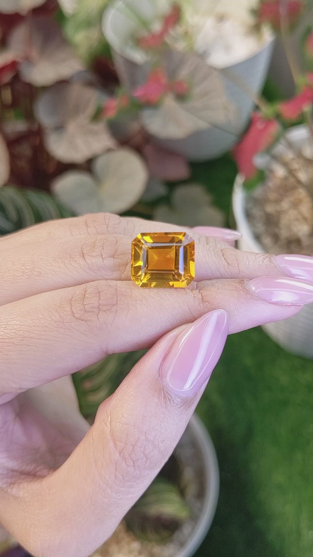 9.56 Ct. Yellowish Orange Citrine from Brazil Size Video