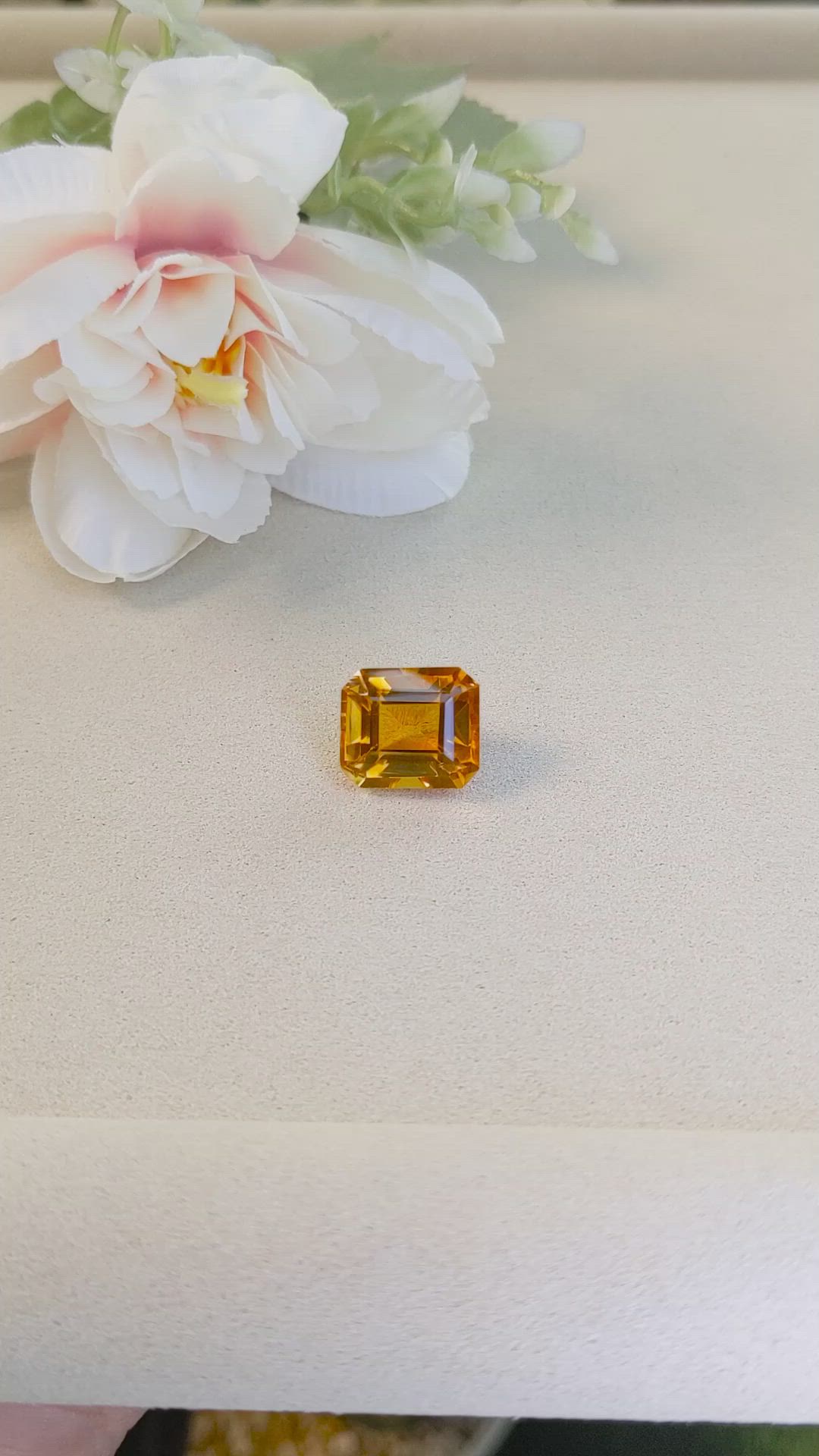 9.56 Ct. Yellowish Orange Citrine from Brazil Size Video