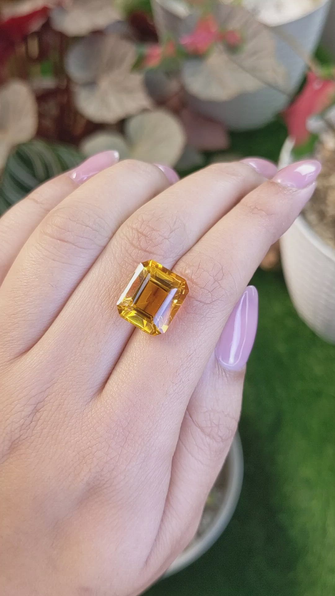 9.56 Ct. Yellowish Orange Citrine from Brazil Size Video