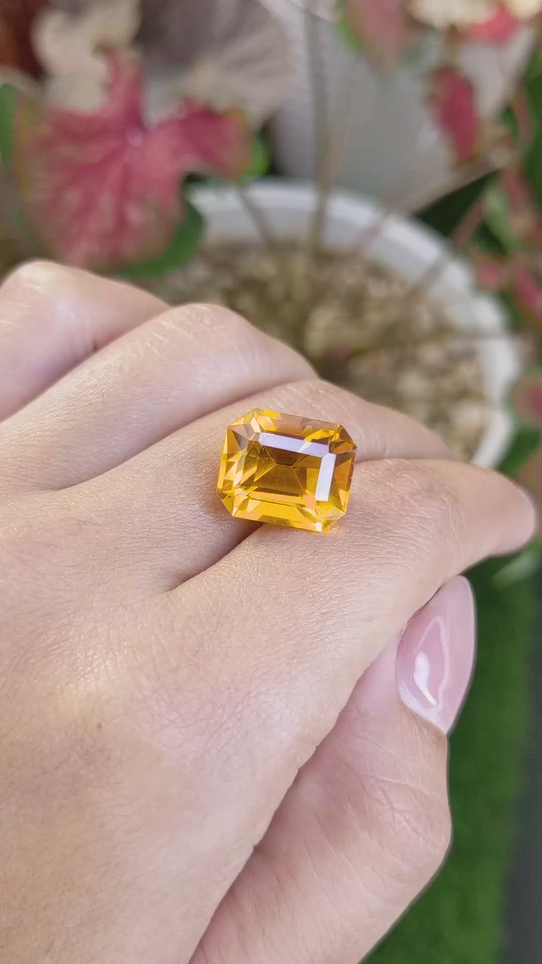 10.61 Ct. Yellowish Orange Citrine from Brazil Size Video