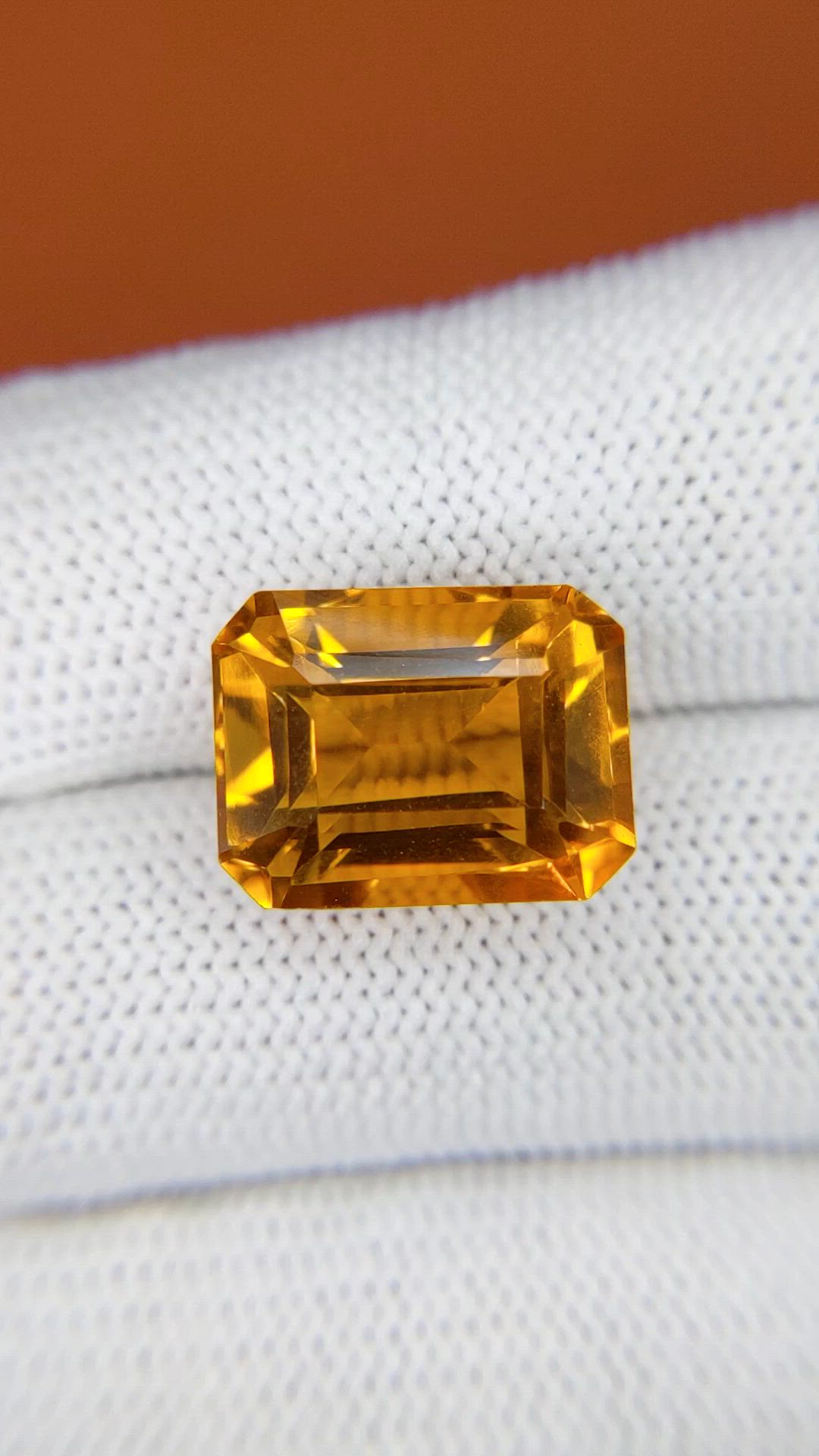 11.75 Ct. Orange Citrine from Brazil Size Video