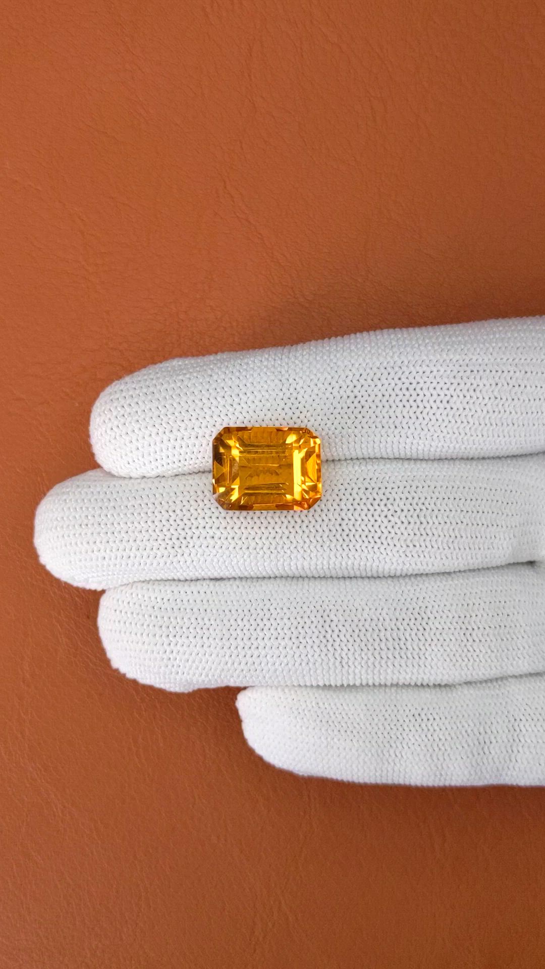 11.75 Ct. Orange Citrine from Brazil Size Video