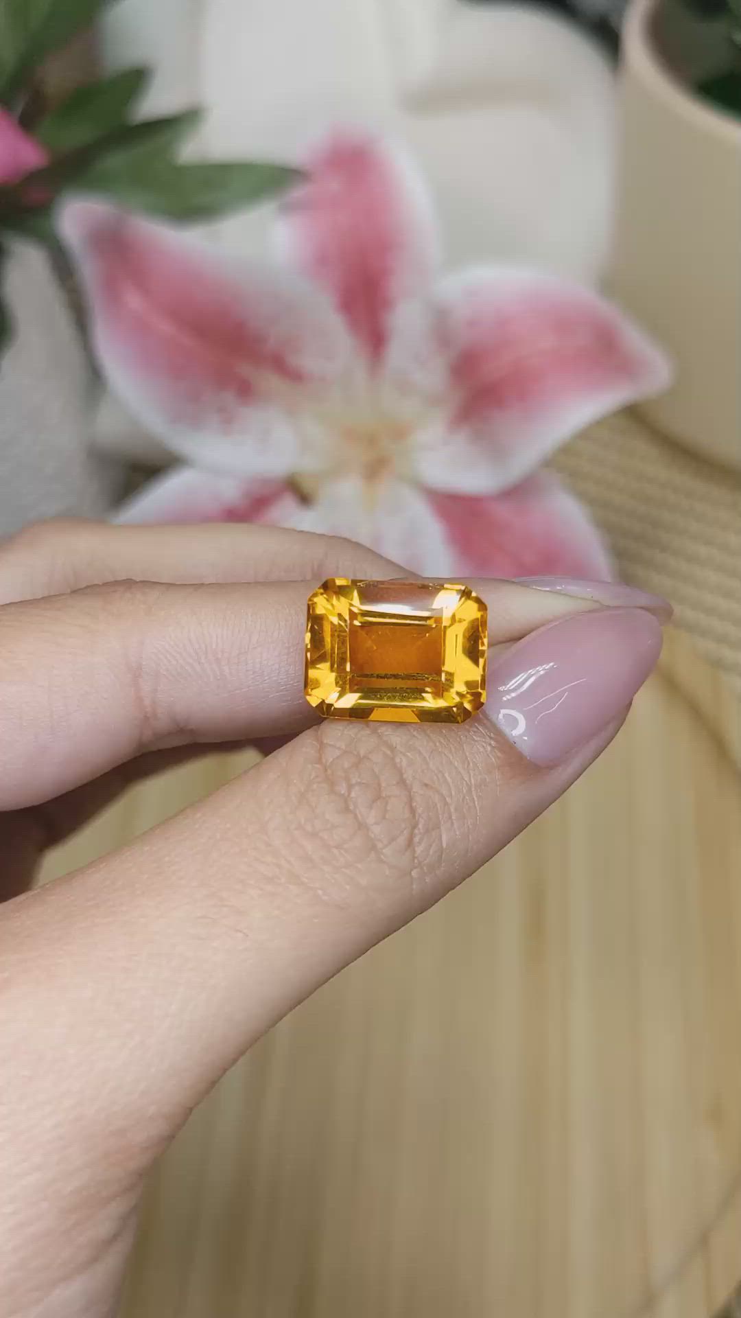11.75 Ct. Orange Citrine from Brazil Size Video