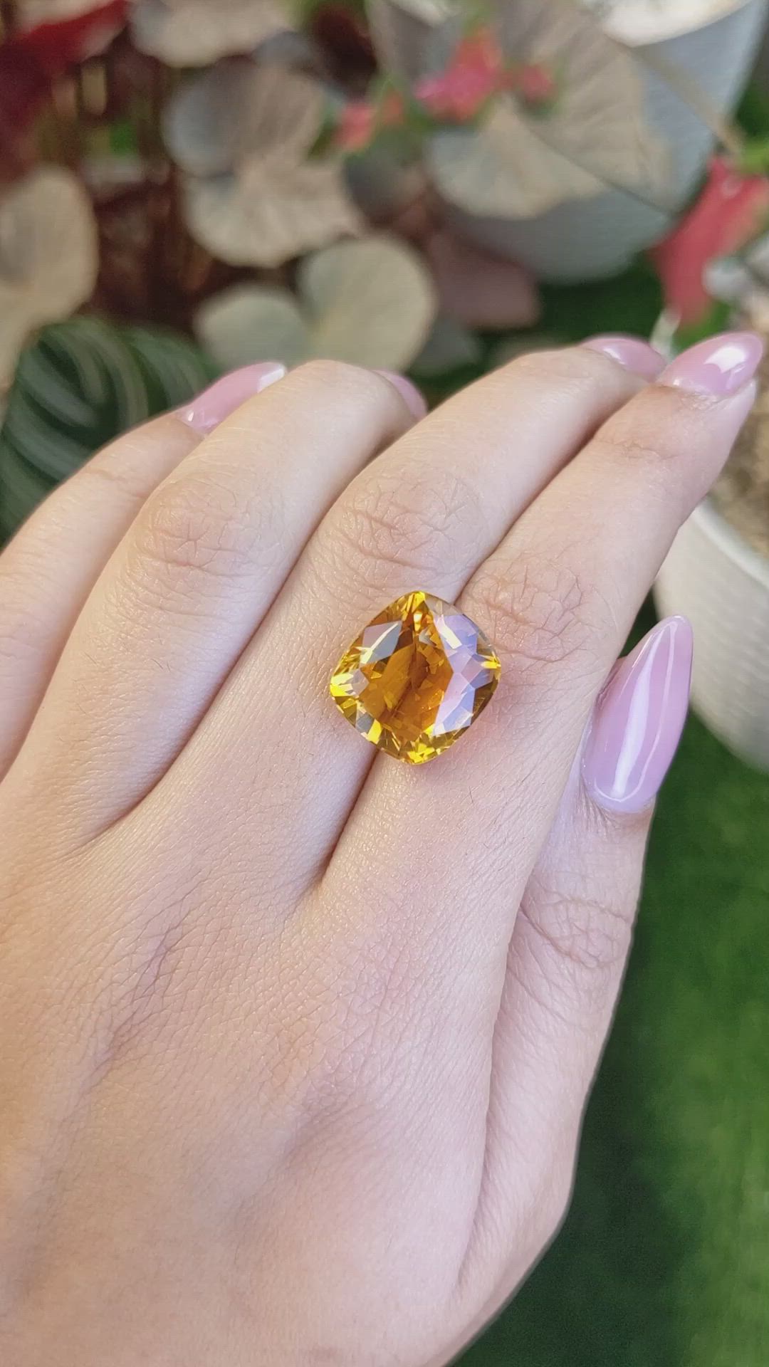 10.56 Ct. Yellowish Orange Citrine from Brazil Size Video