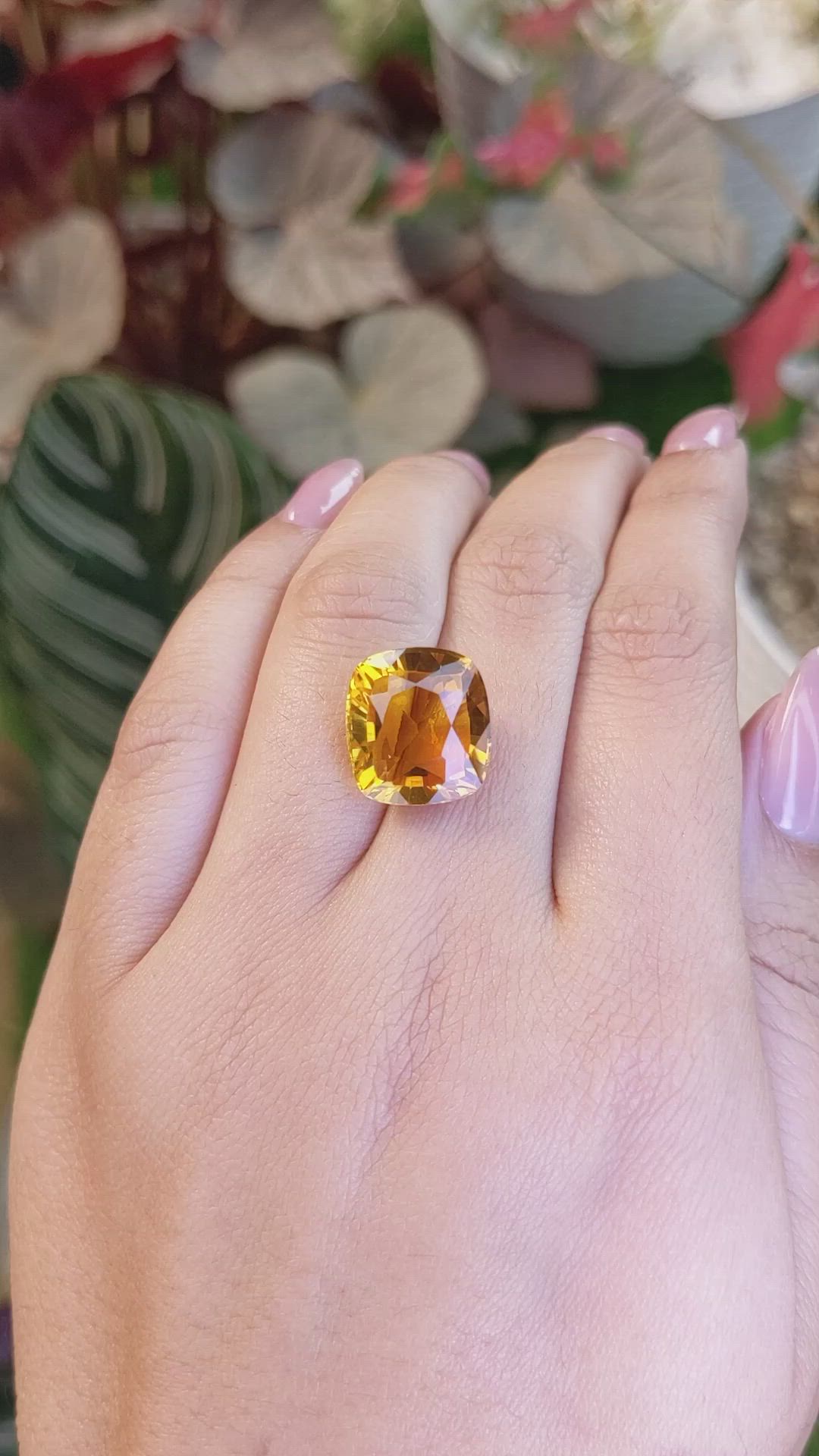 10.56 Ct. Yellowish Orange Citrine from Brazil Size Video