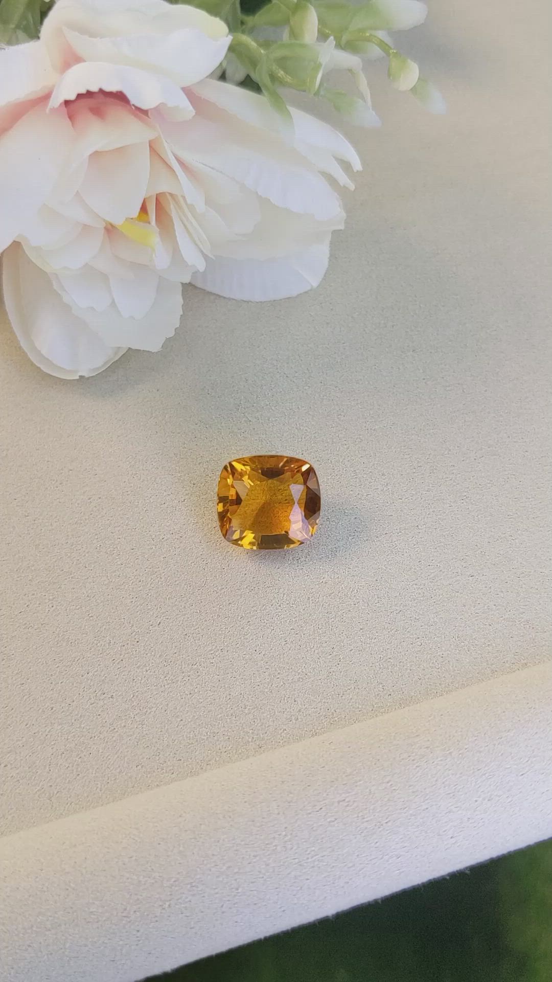 10.56 Ct. Yellowish Orange Citrine from Brazil Size Video
